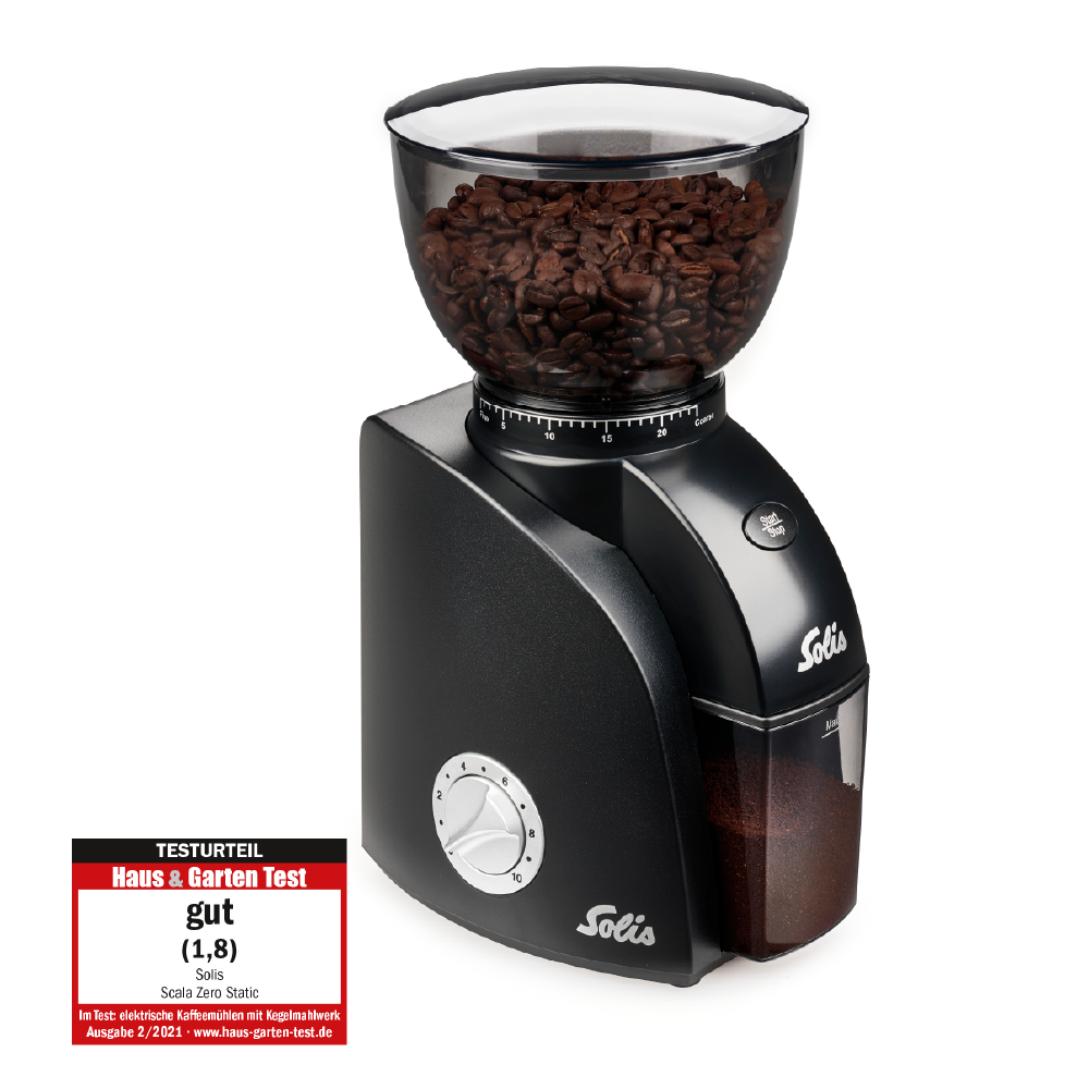 Solis Scala Zero Static Kaffeemühle Schwarz 24 Mahlgrade
