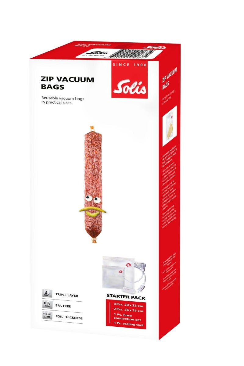 Solis Vac Prestige Zip-Vakuumbeutel Starter-Set 5tlg wiederverwendbar