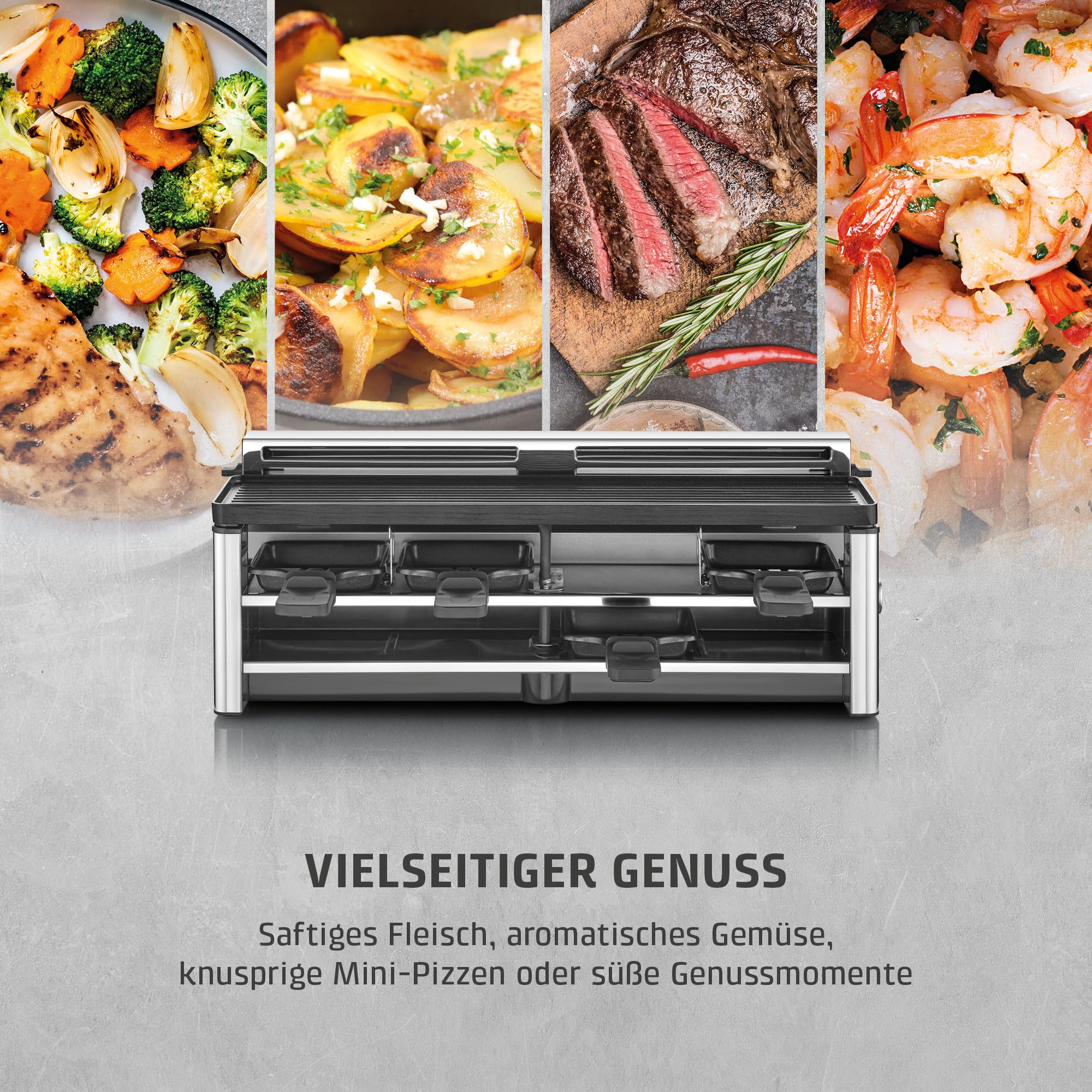 Caso Raclette AirClean Raclettegrill 8 Personen 1500 W Edelstahl