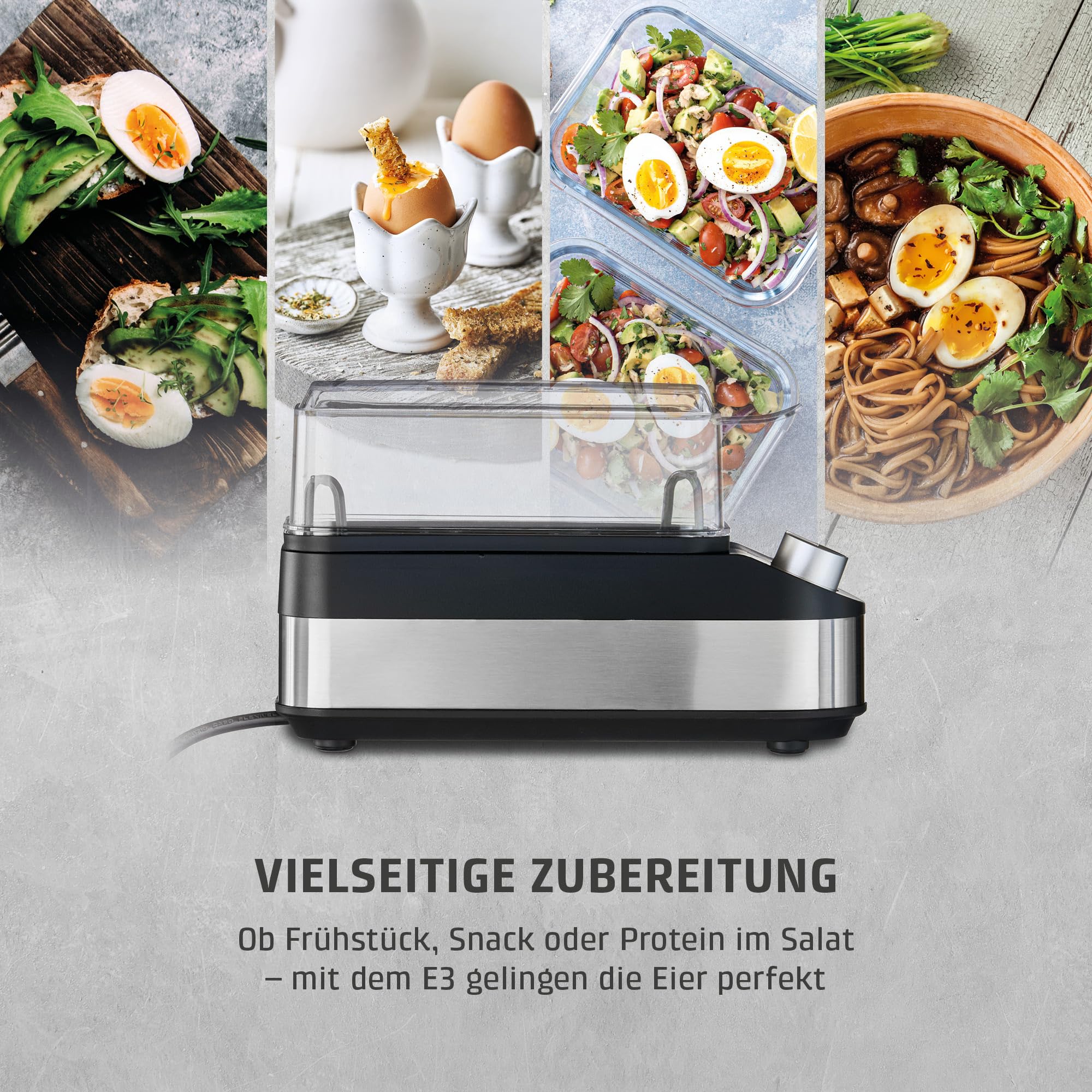 CASO E3 Eierkocher 3 Eier Edelstahl Drehregler