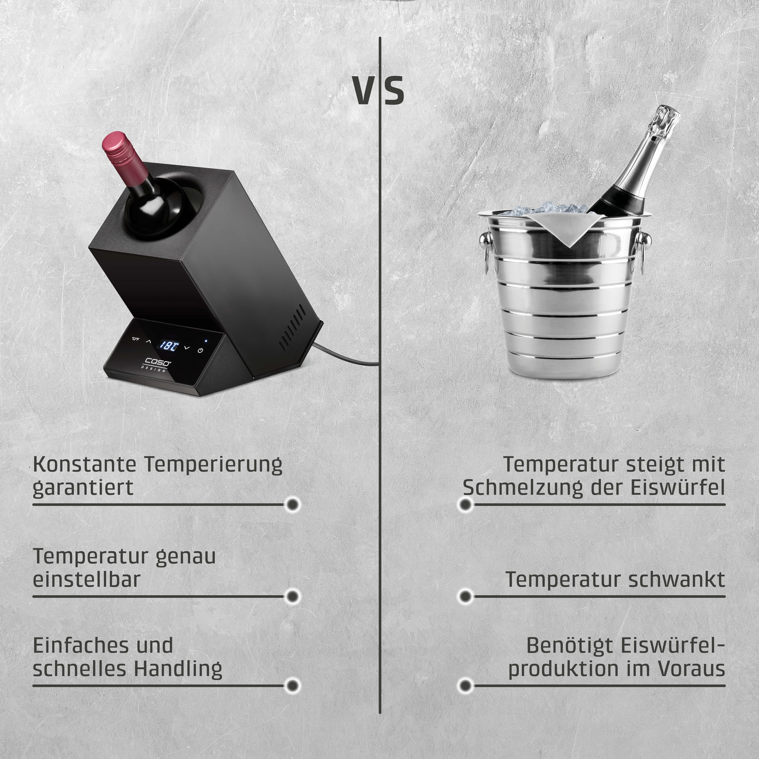 Caso WineCase One Black Weinkühler 5-18°C