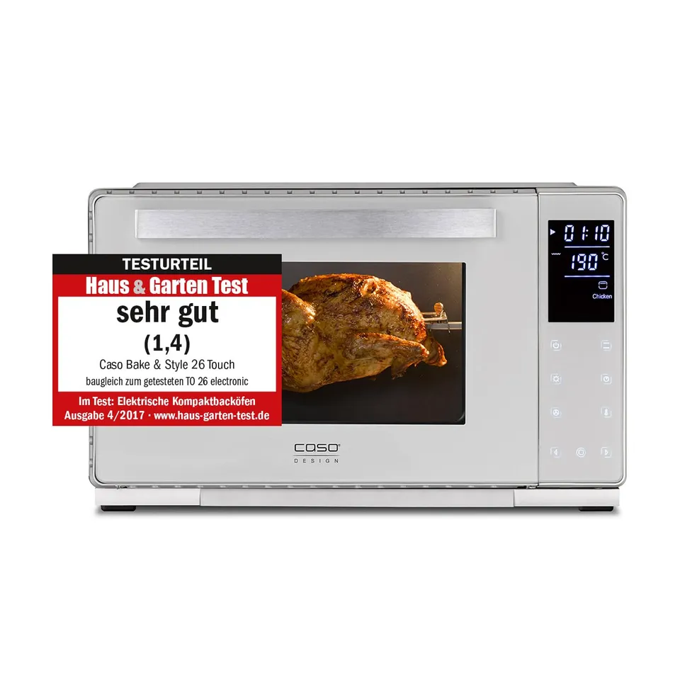 CASO Bake & Style 26 Touch Mini-Backofen 30cm Pizzastein