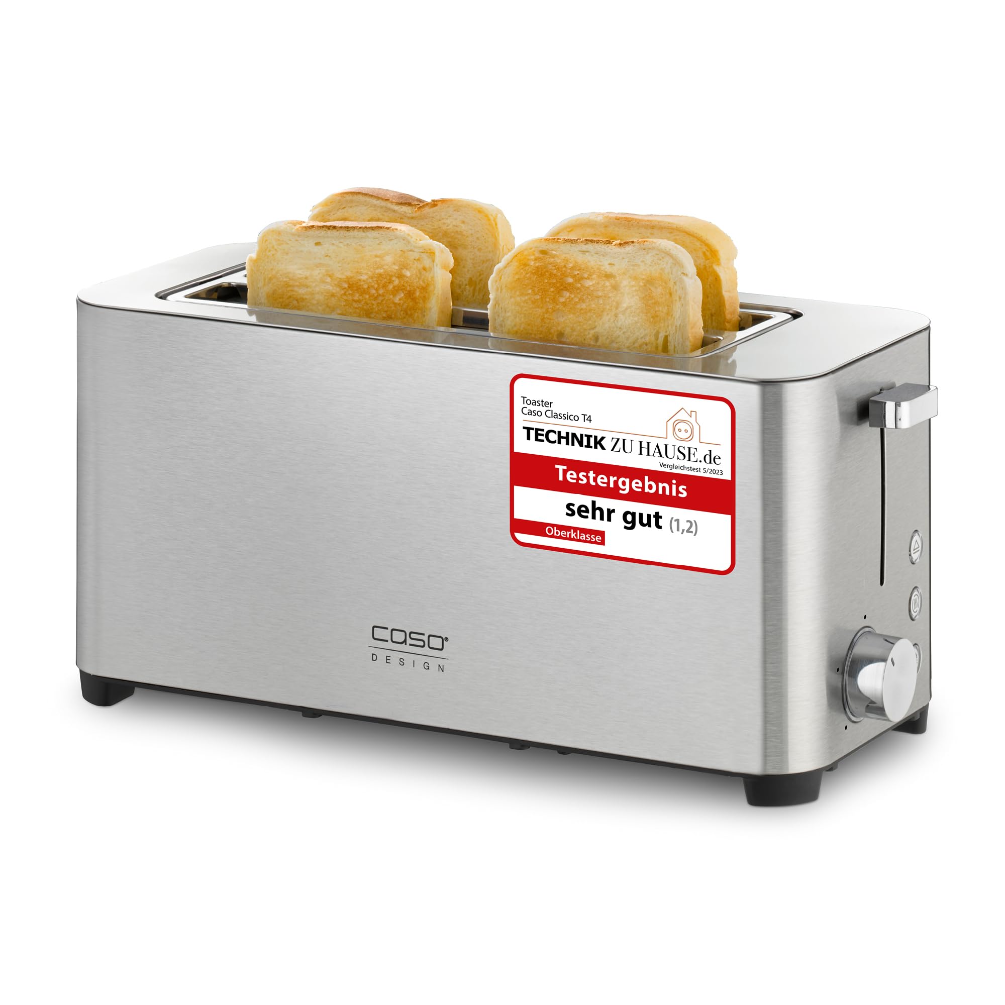 Caso Classico T4 Toaster Edelstahl 4 Scheiben 5 Stufen