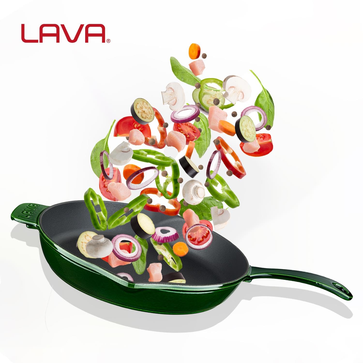 Lava Premium Gusseisen-Bratpfanne 28 cm Grün