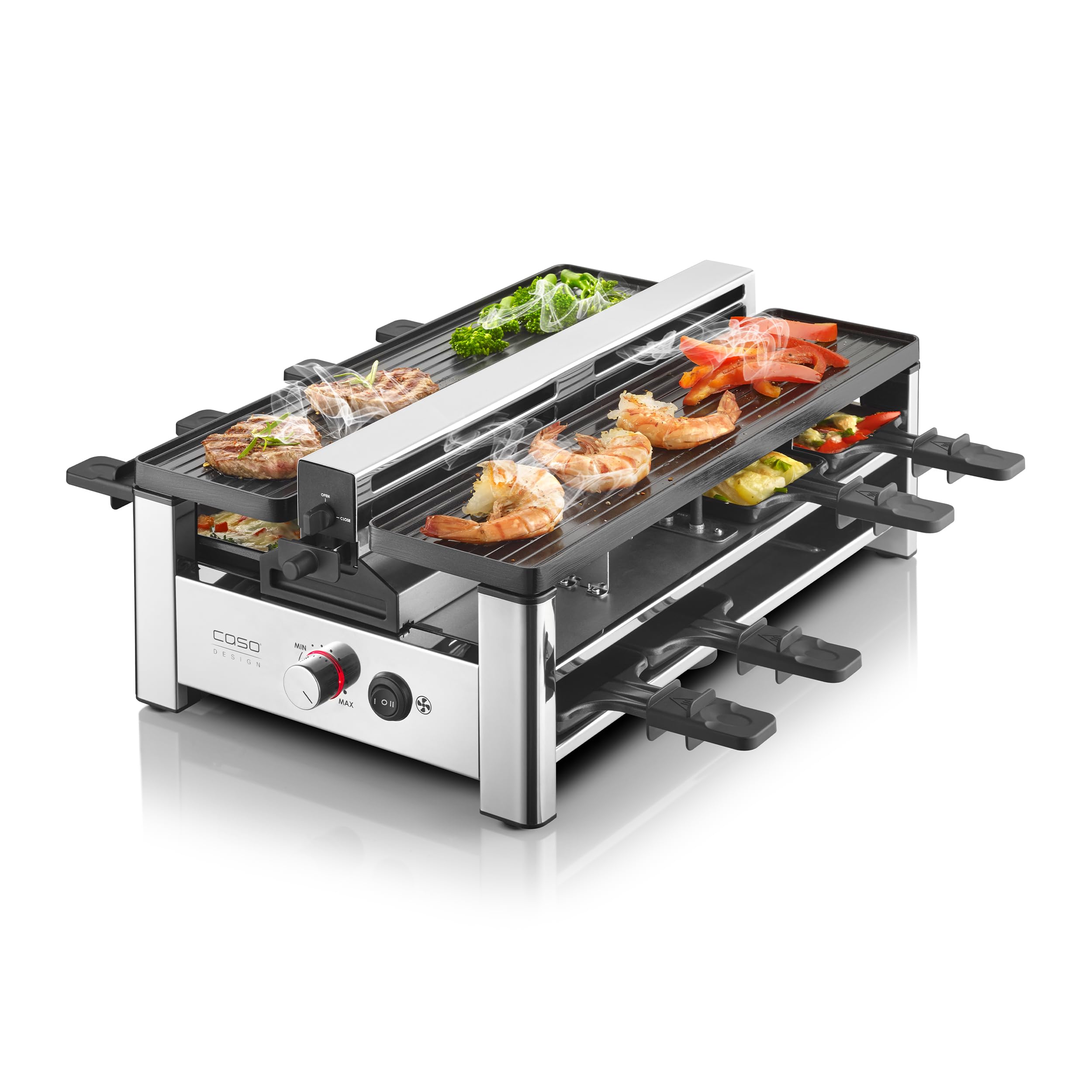 Caso Raclette AirClean Raclettegrill 8 Personen 1500 W Edelstahl
