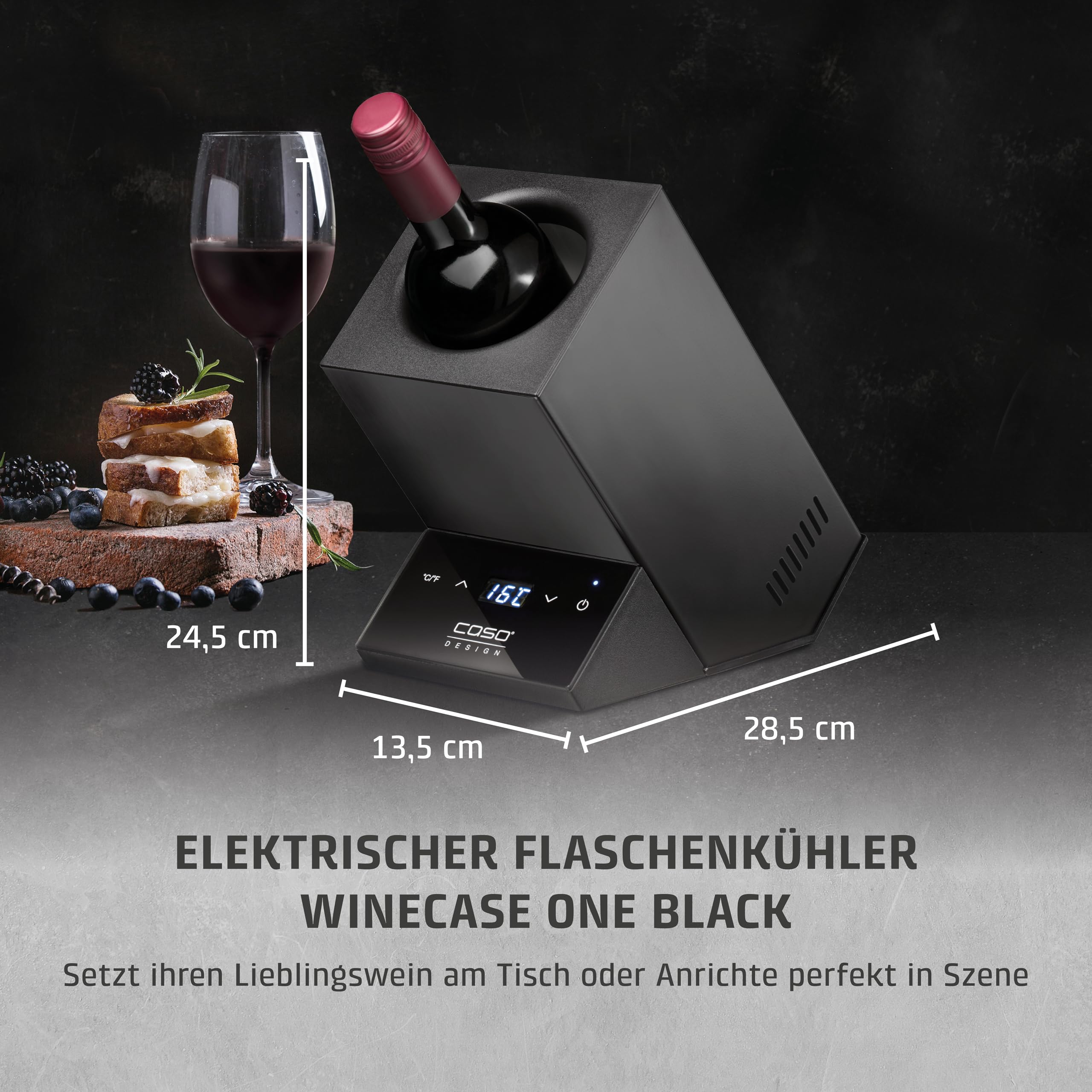 Caso WineCase One Black Weinkühler 5-18°C