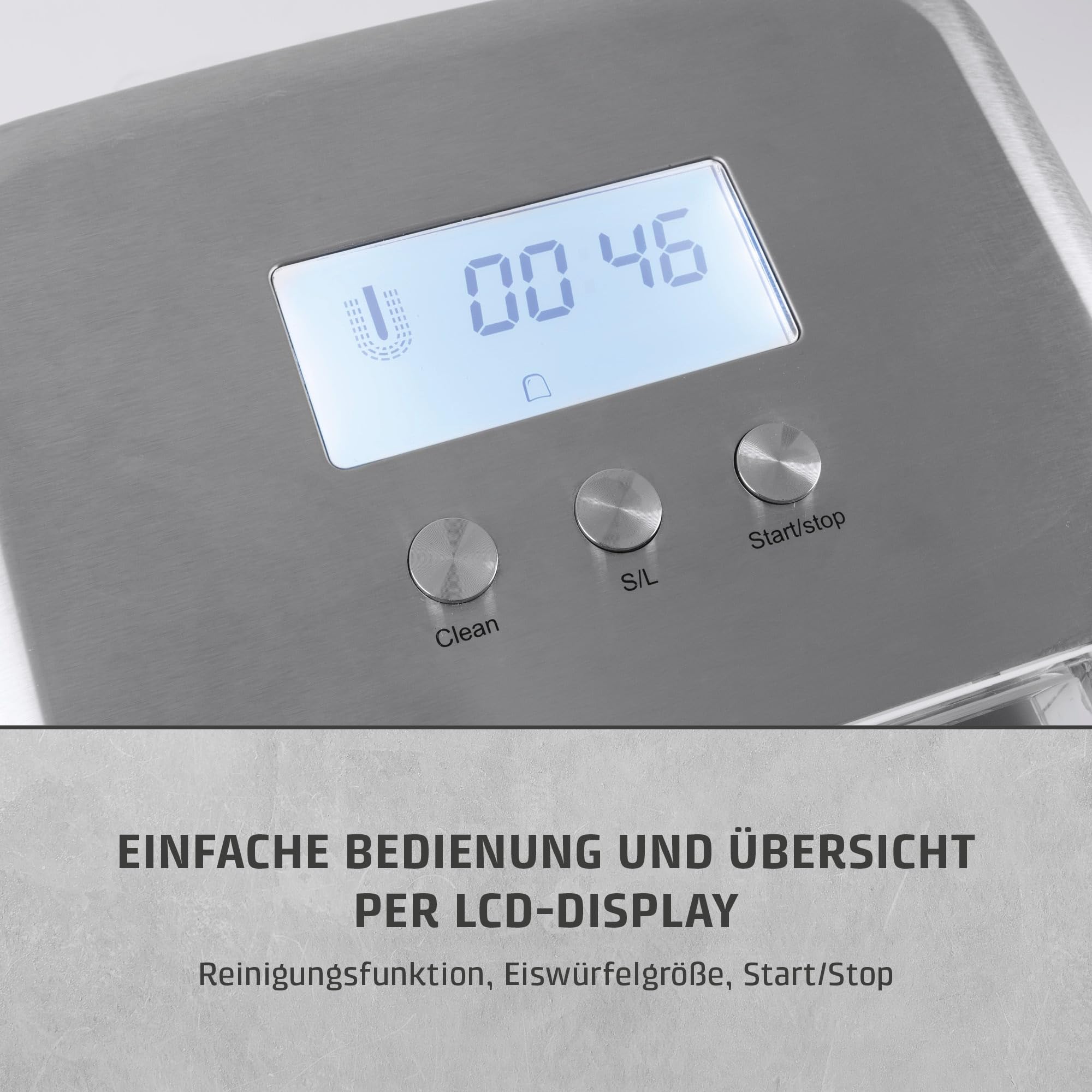 CASO IceChef Pro Eiswürfelmaschine Edelstahl 12 kg LCD
