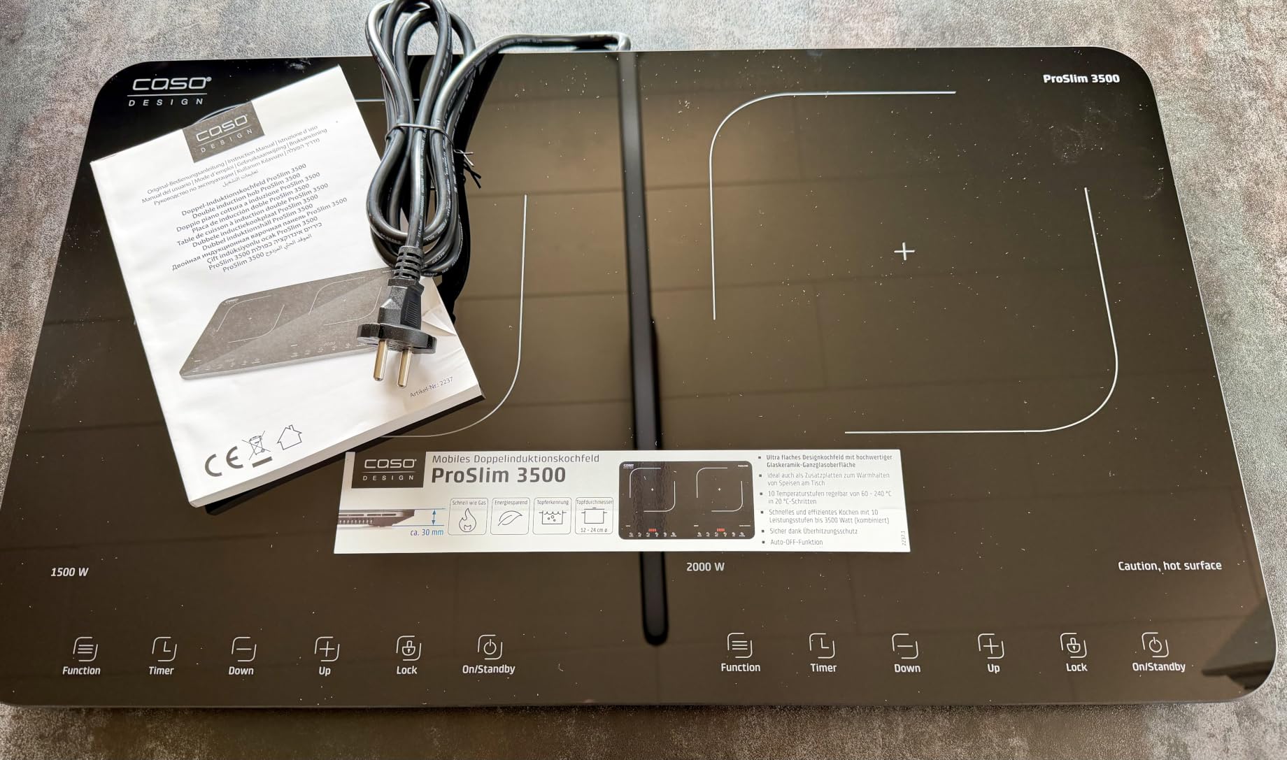 CASO ProSlim 3500 Doppel-Induktionsplatte 3500 W ultraflach