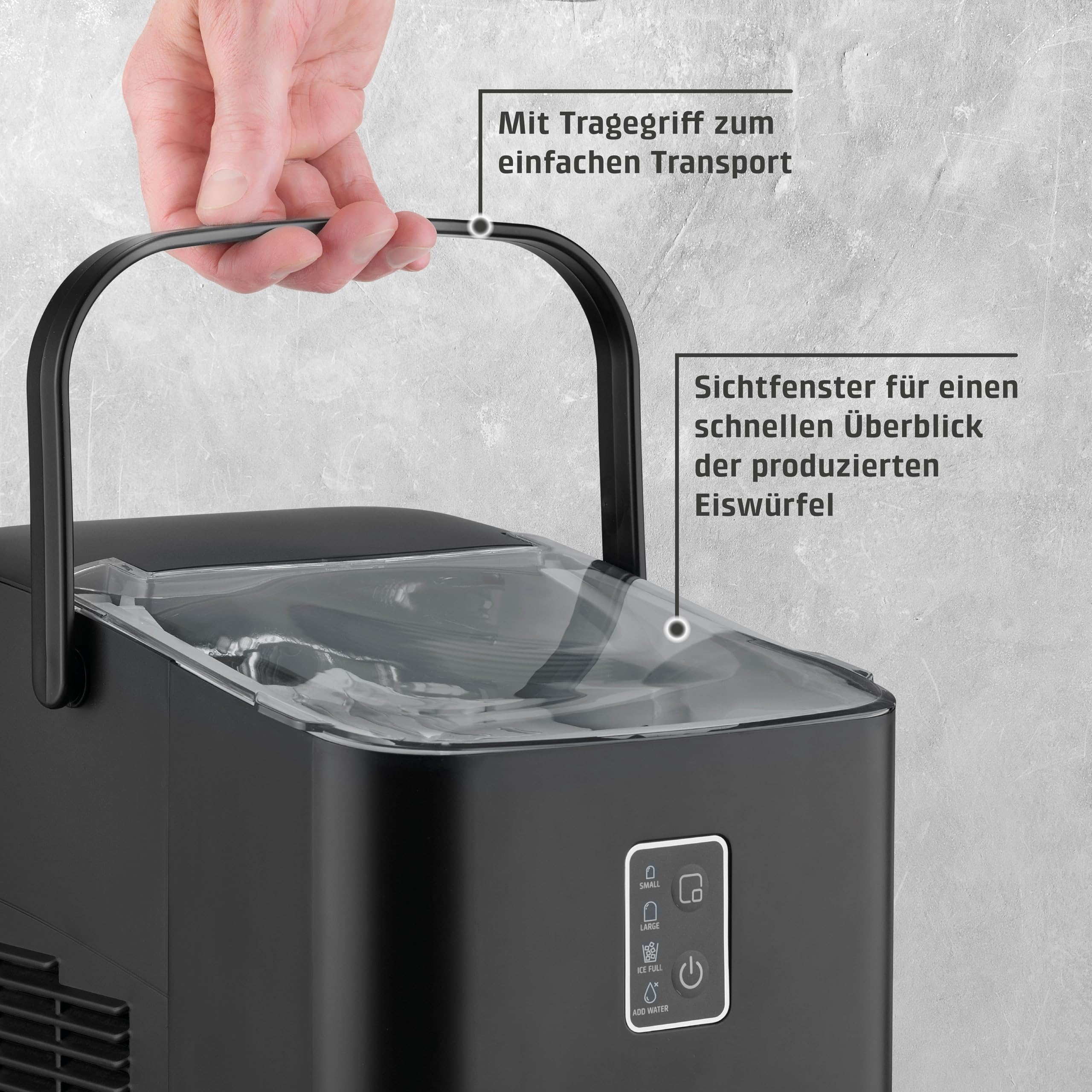 CASO IceChef Compact Eiswürfelmaschine 12 kg Schwarz