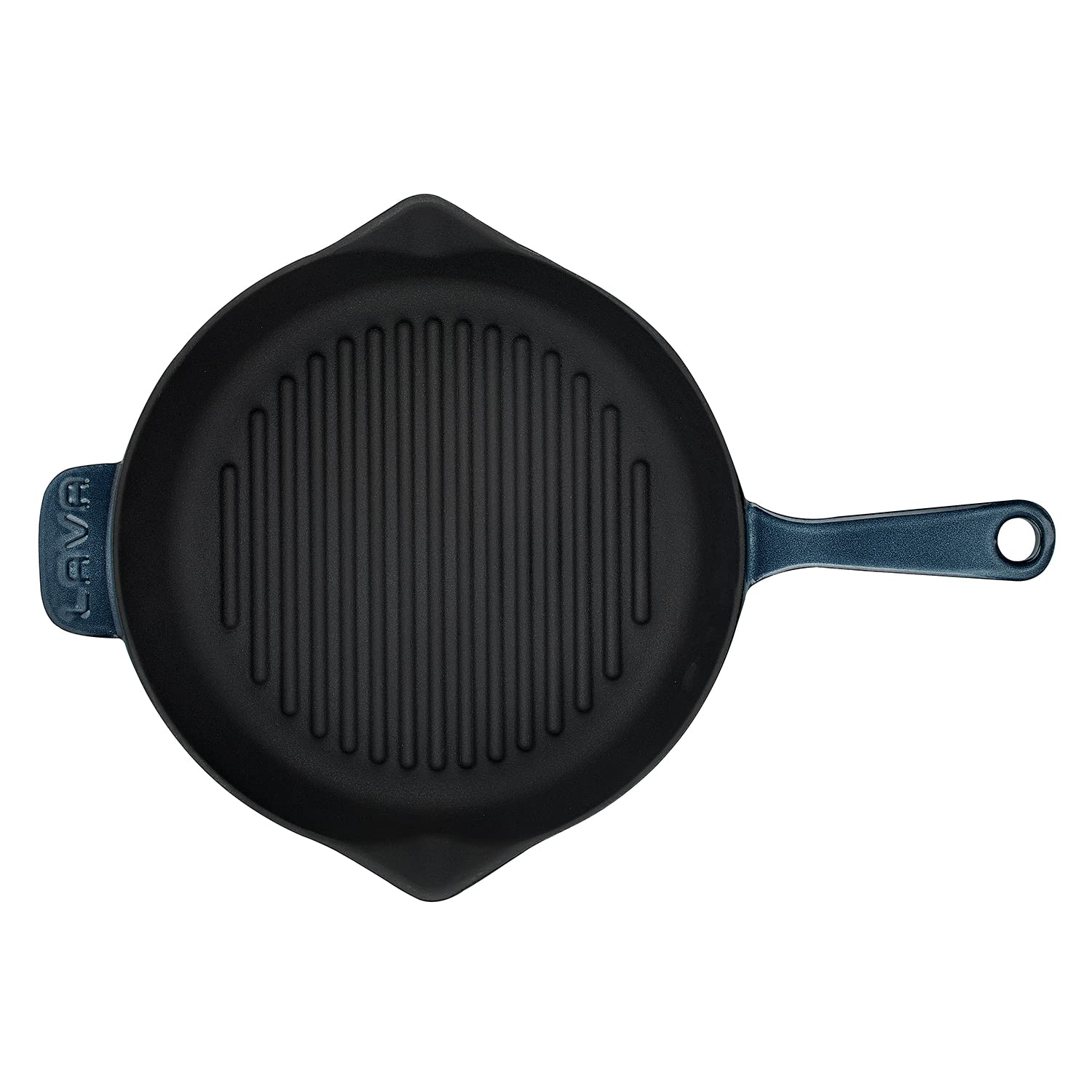 Lava Premium Grillpfanne 28 cm Gusseisen Grau Emaille Rund