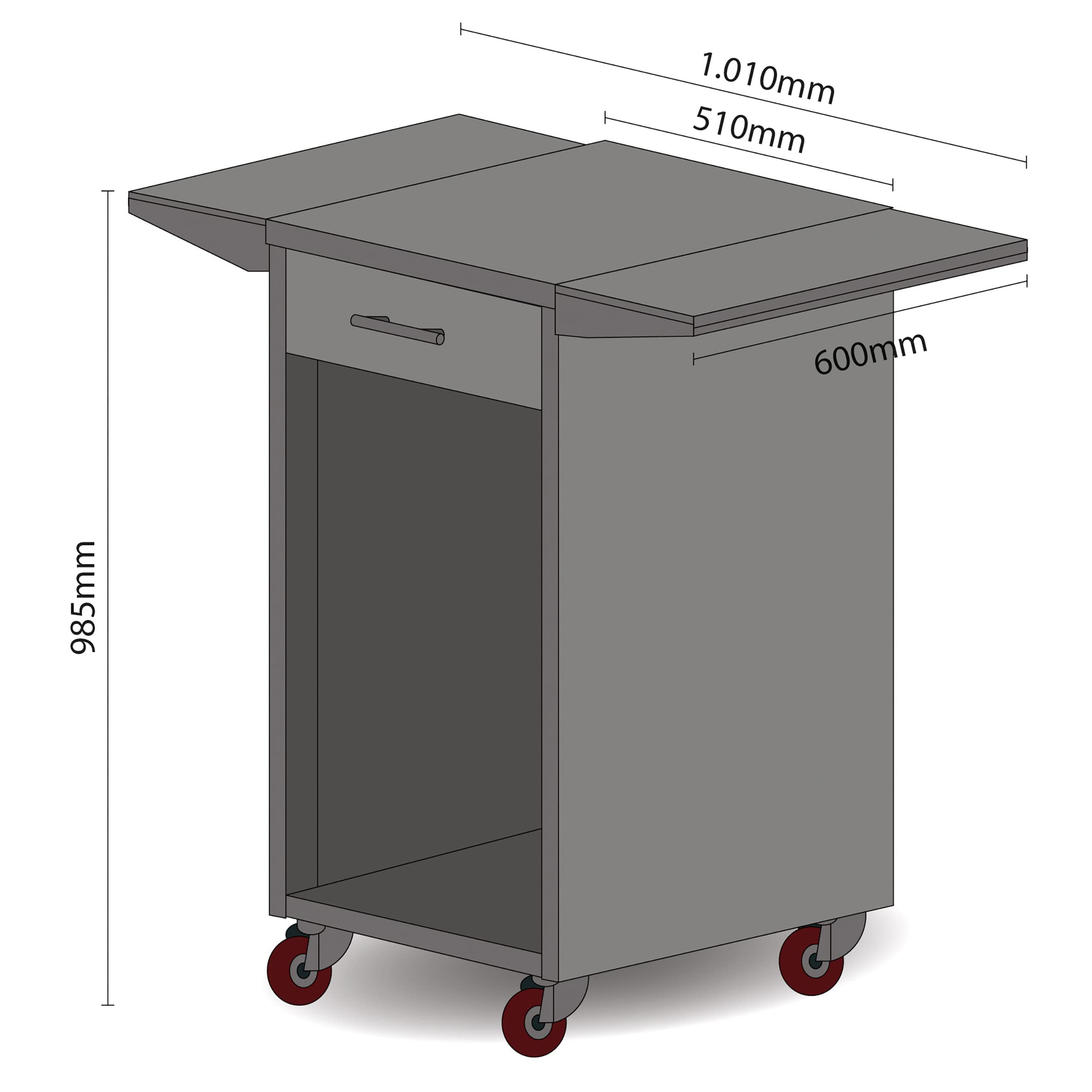 Caso Cooling Umbauschrank Rollwagen Edelstahl für BBQ Cooler