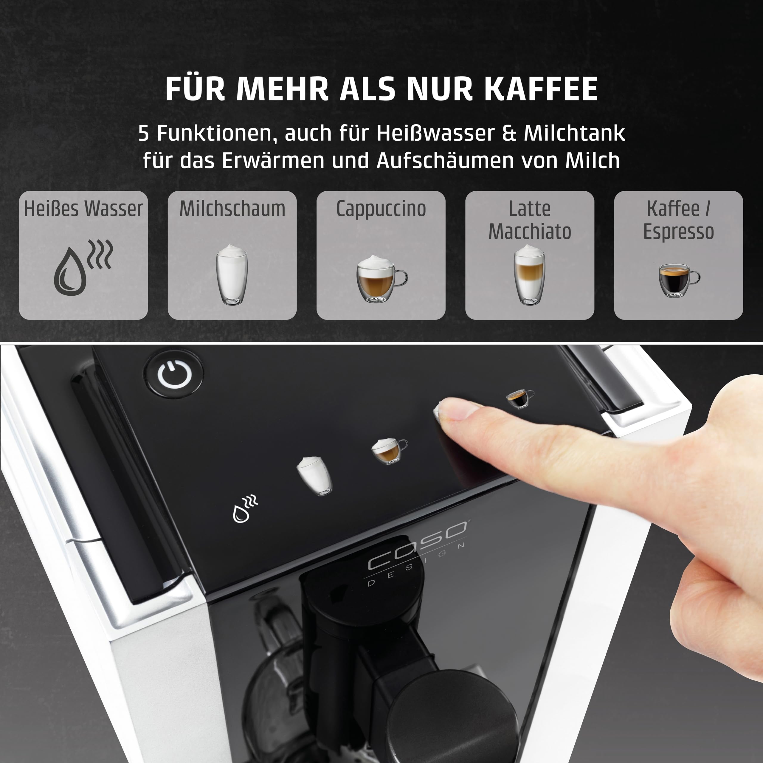 Caso Café Crema Touch Kaffeevollautomat mit Milchtank