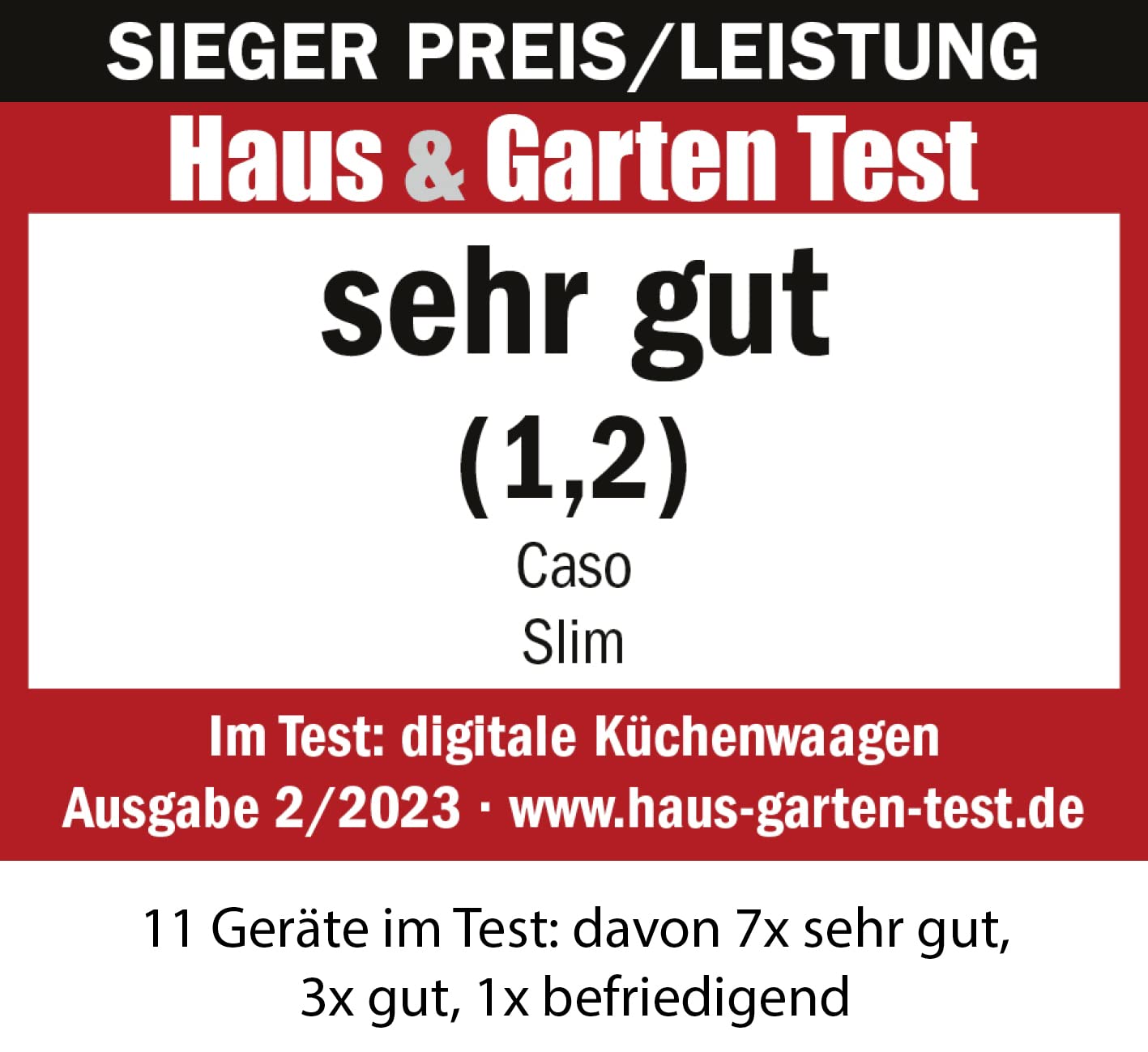 Caso Slim Küchenwaage 5 kg mit 1-g-Einteilung