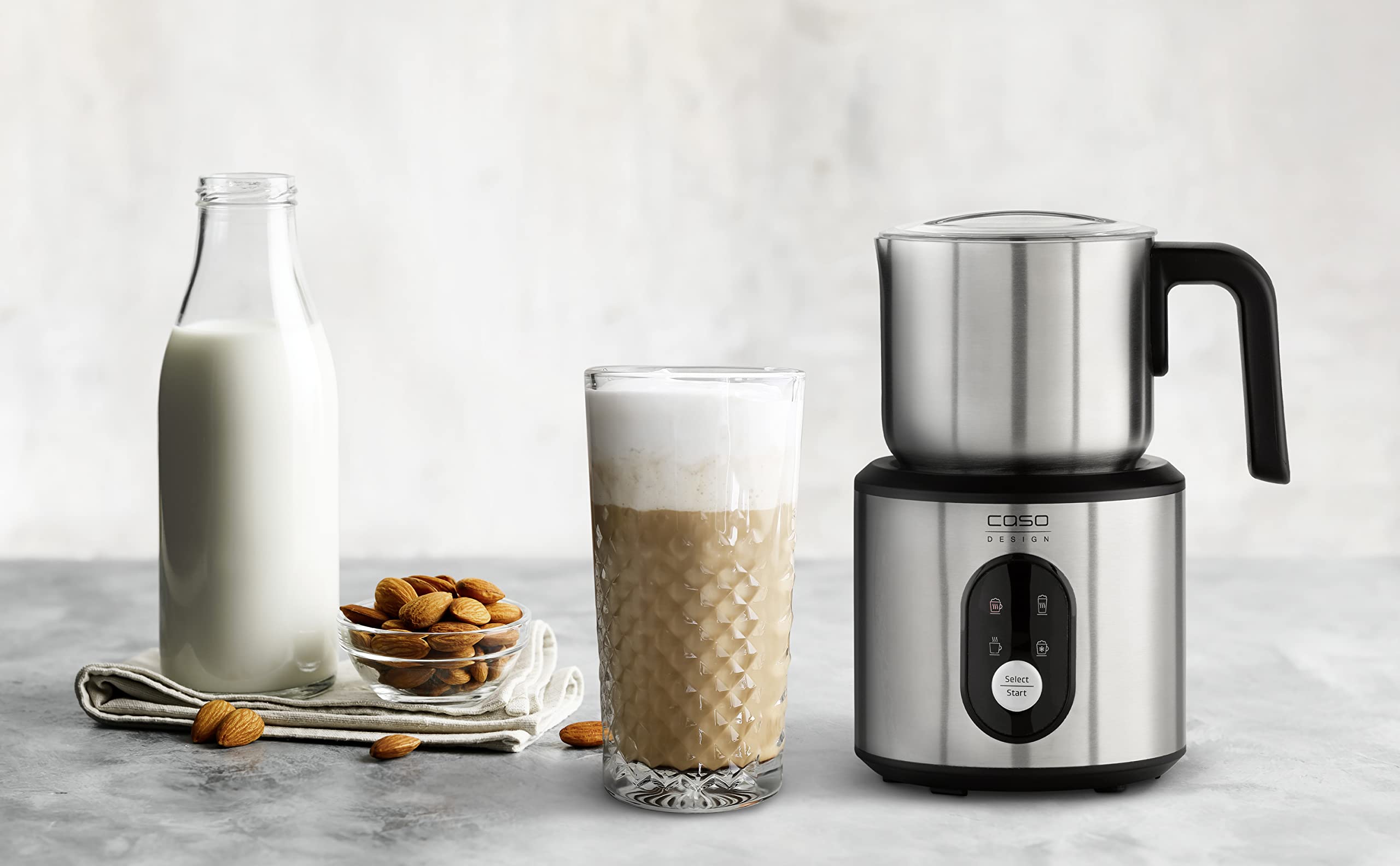 CASO Crema & Choco Inox Milchaufschäumer Edelstahl 350 ml