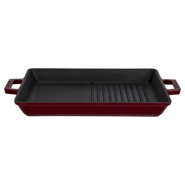 Lava Signature Grillpfanne 26x32 cm Burgund Gusseisen
