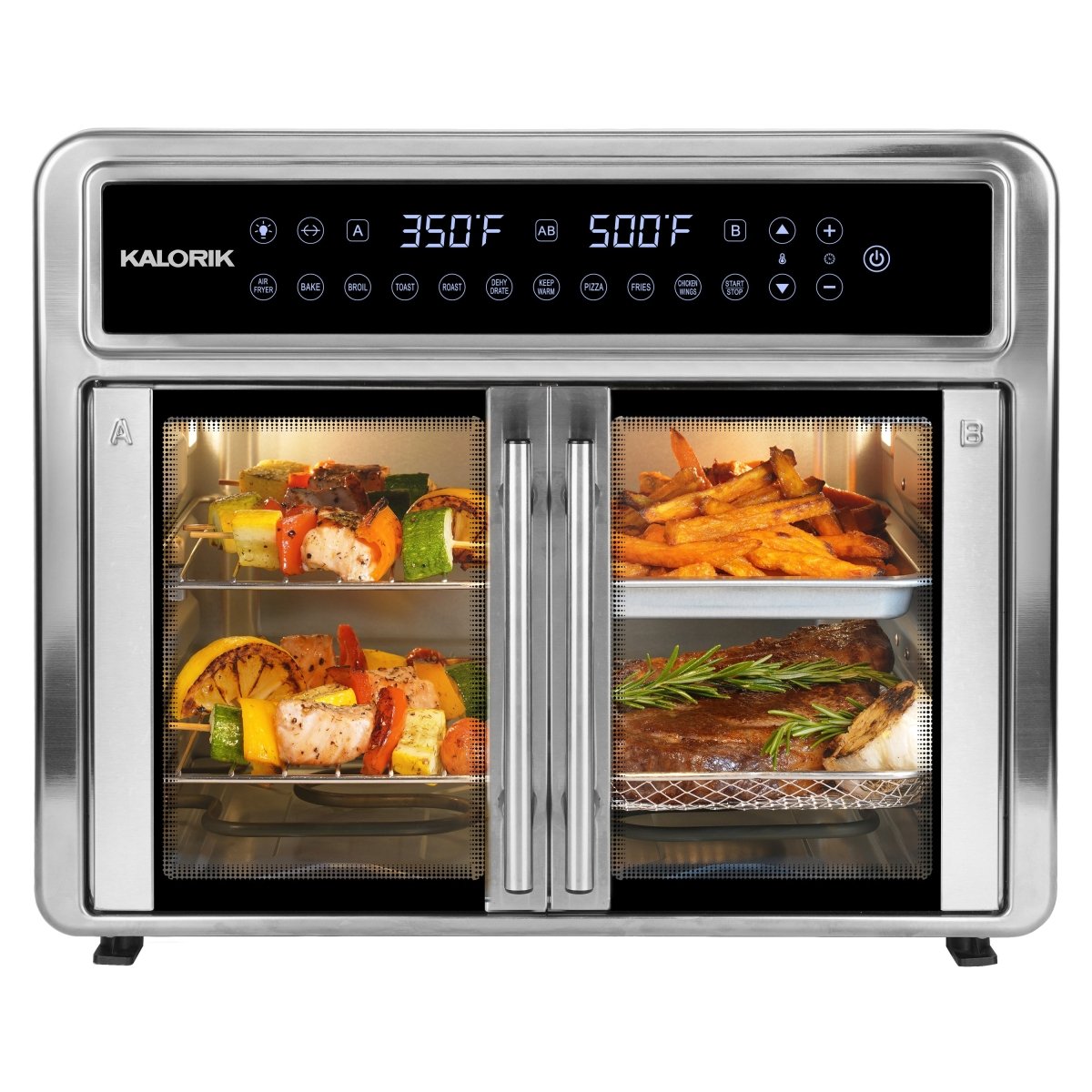 Kalorik MAXX Flex Trio Heißluftfritteuse 26 QT Doppel-Ofen