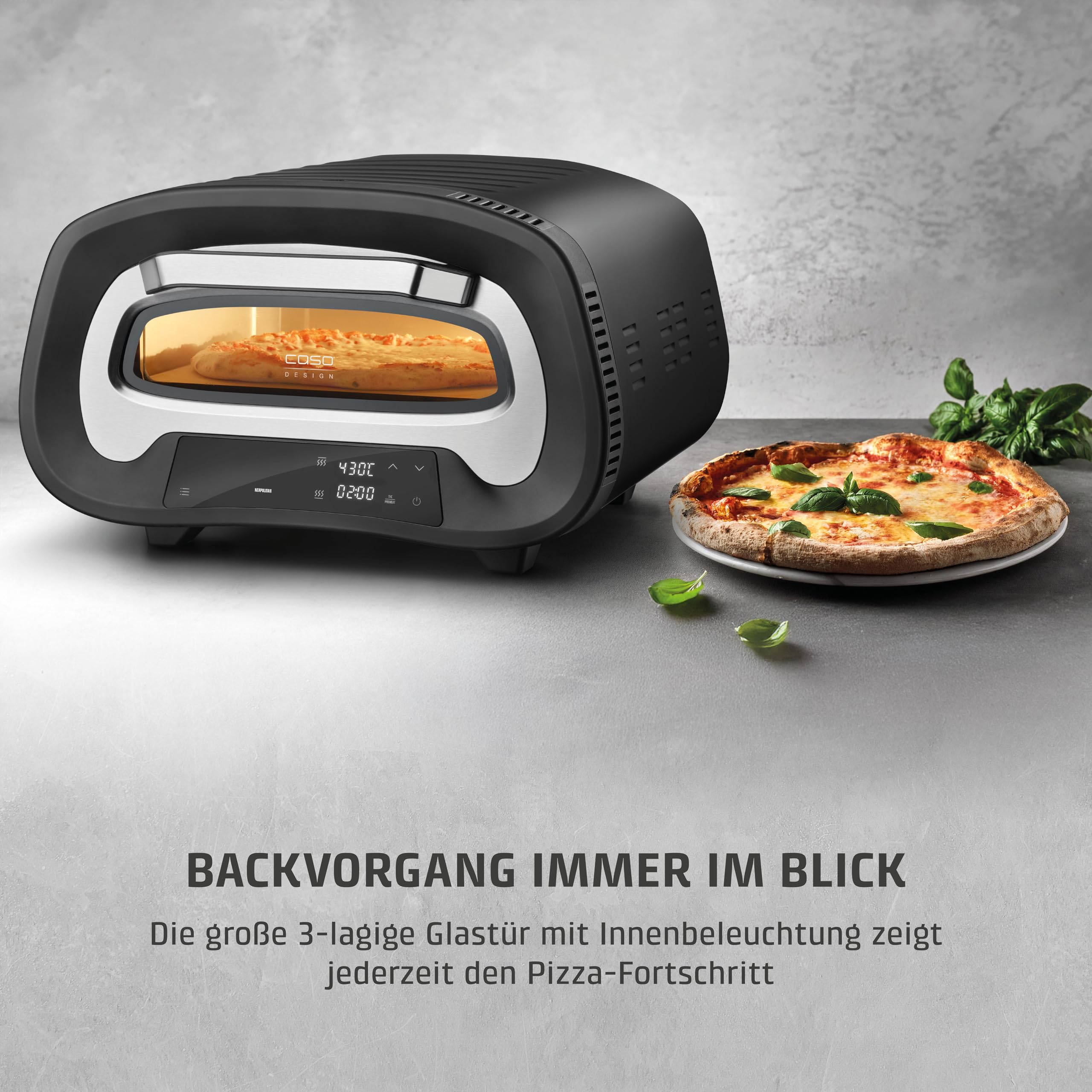 CASO PizzaChef 430° Pizzaofen mit Pizzastein 33 cm