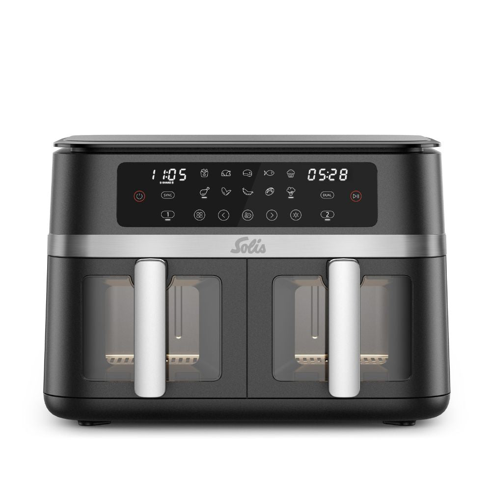 Solis Air Fryer Duo Heißluftfritteuse 11L 2x5,5L Sync