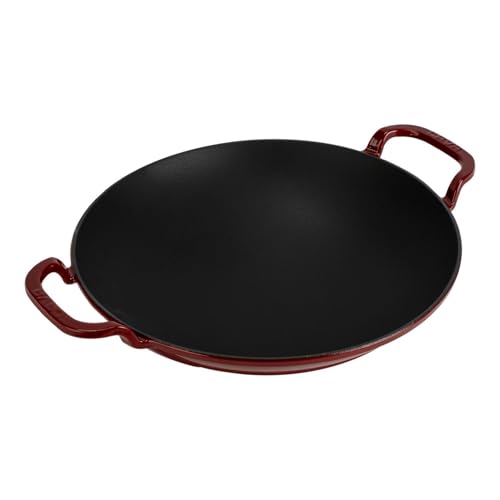 Lava Signature Wokpfanne 38 cm Burgund Gusseisen
