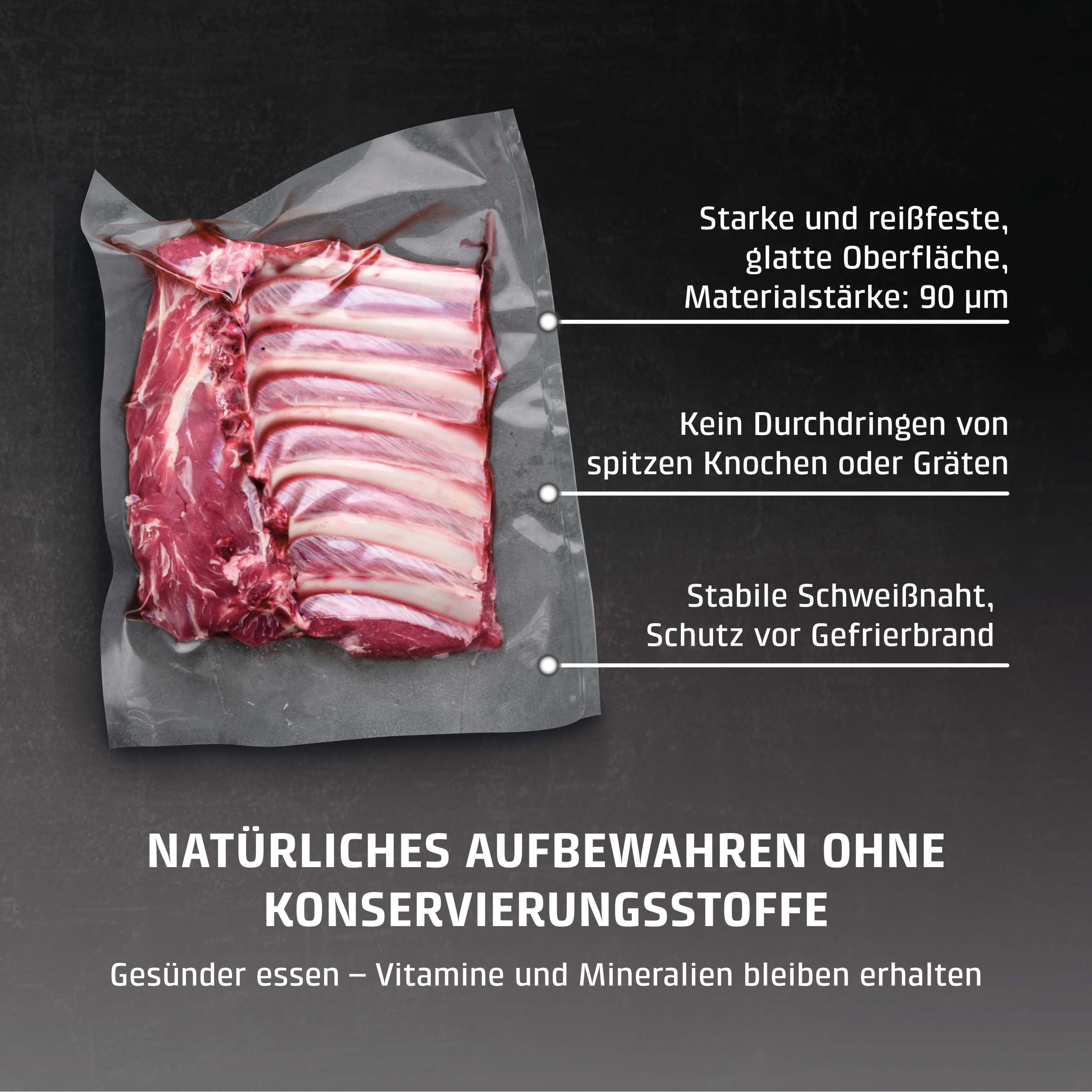 Caso Siegelrandbeutel 25x35 cm 100 Stück 90 µm
