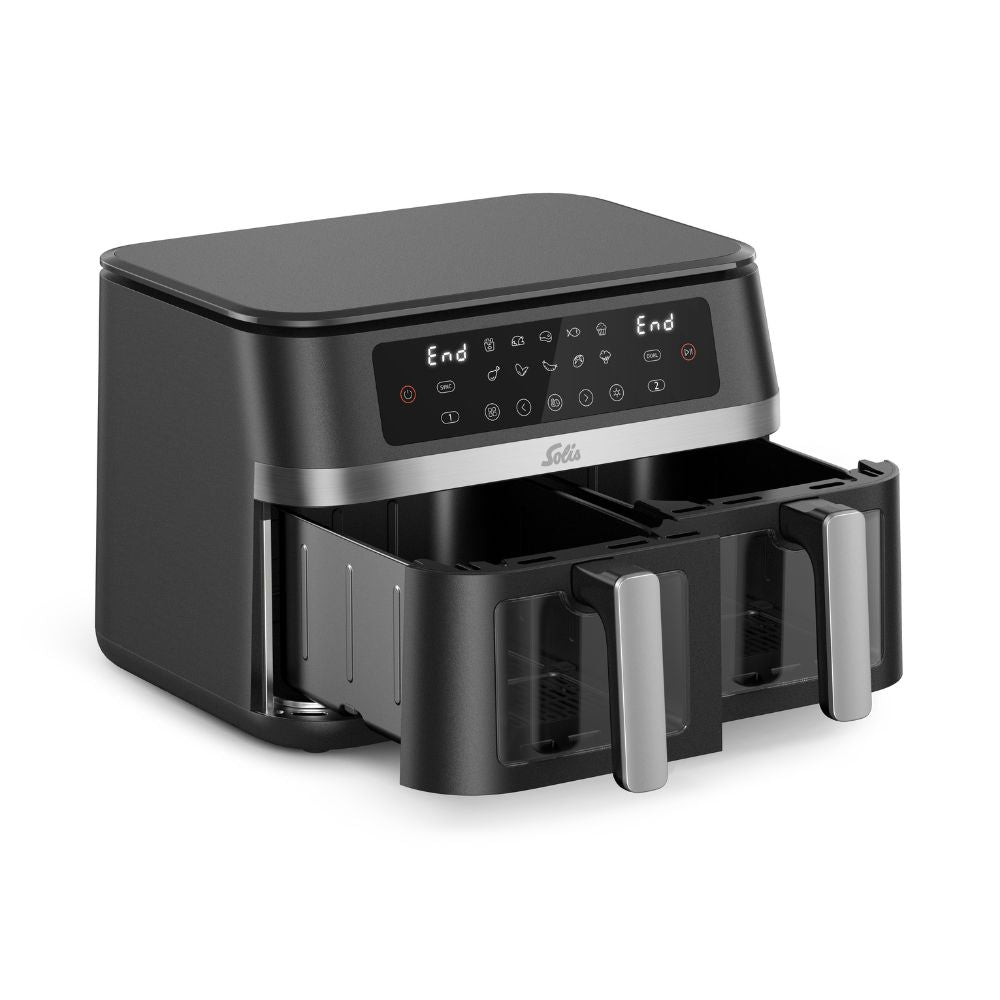 Solis Air Fryer Duo Heißluftfritteuse 11L 2x5,5L Sync