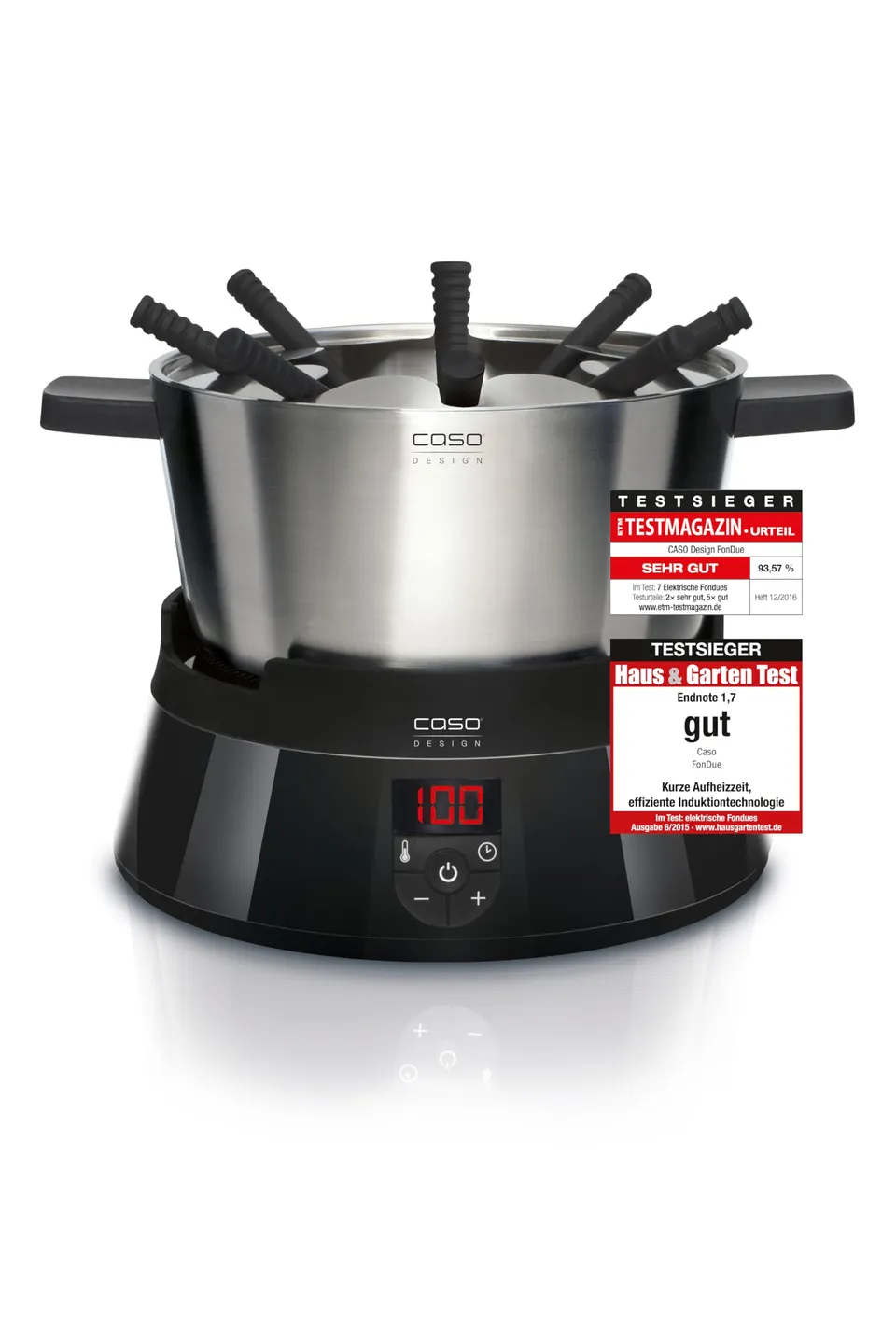 Caso Induktions Fondue 8 Personen Schwarz