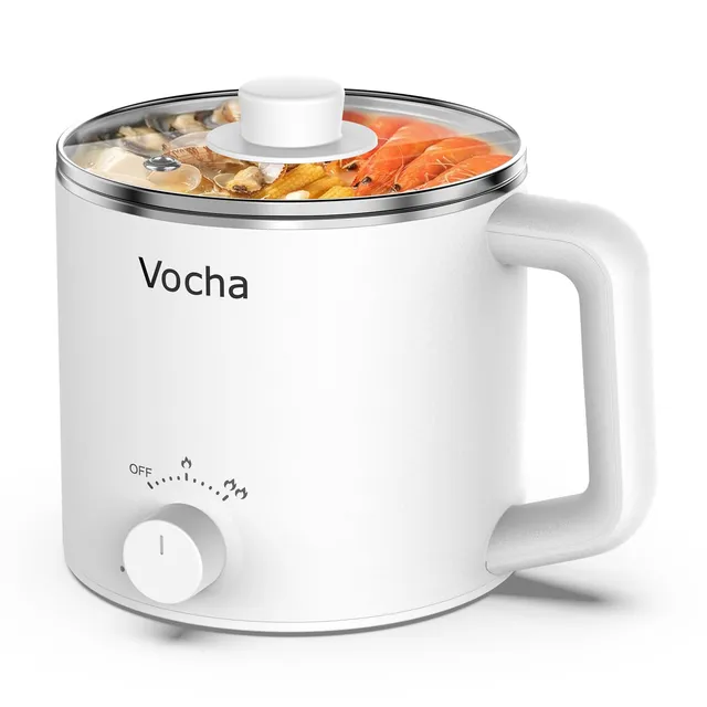 Vocha Hot Pot Elektro Kochtopf 1,6 L Weiß 600 W Nudeln