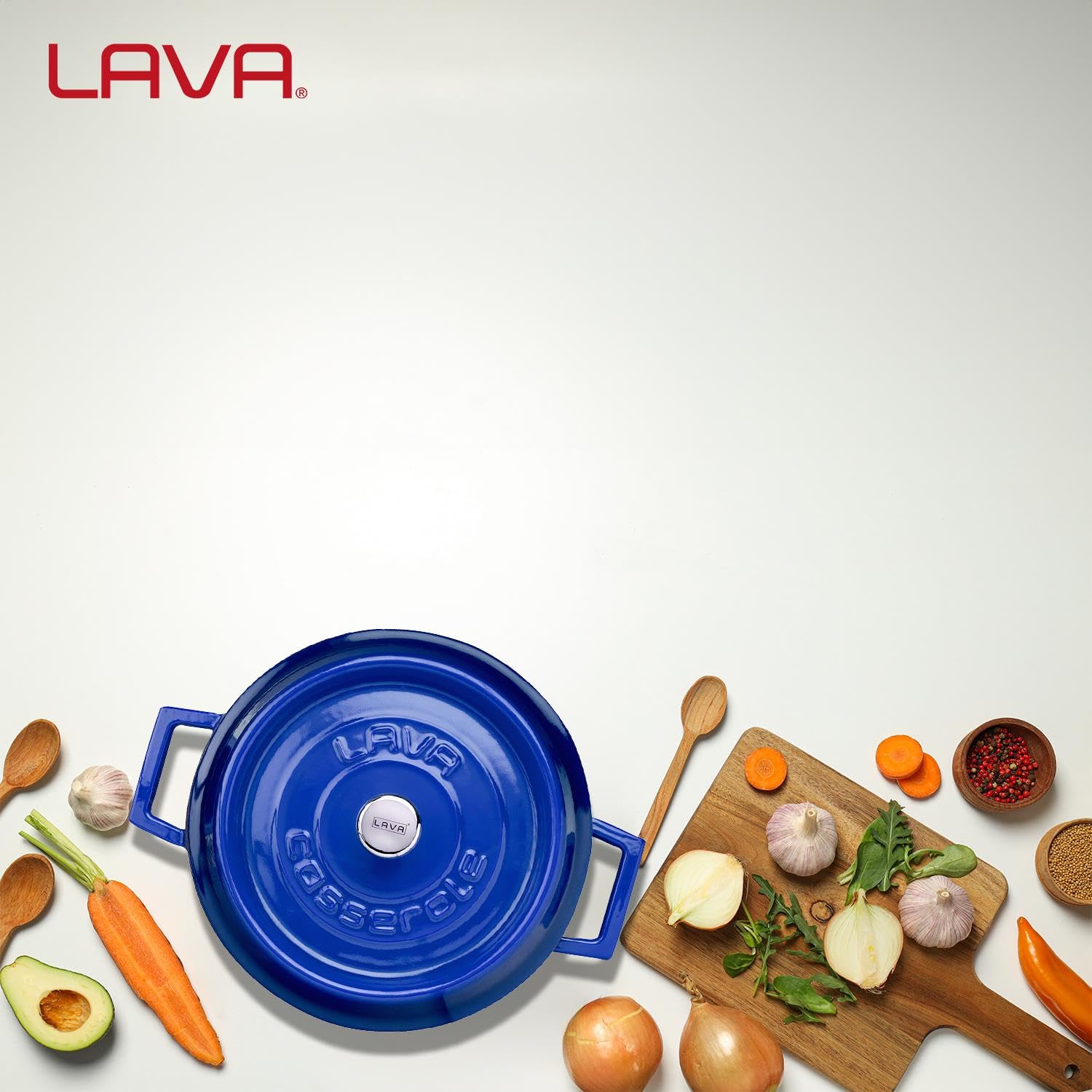 Lava Signature Series LVYTC24K2B Bräter 4,5 L Blau emailliert