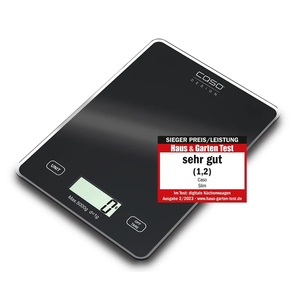 Caso Slim Küchenwaage 5 kg mit 1-g-Einteilung