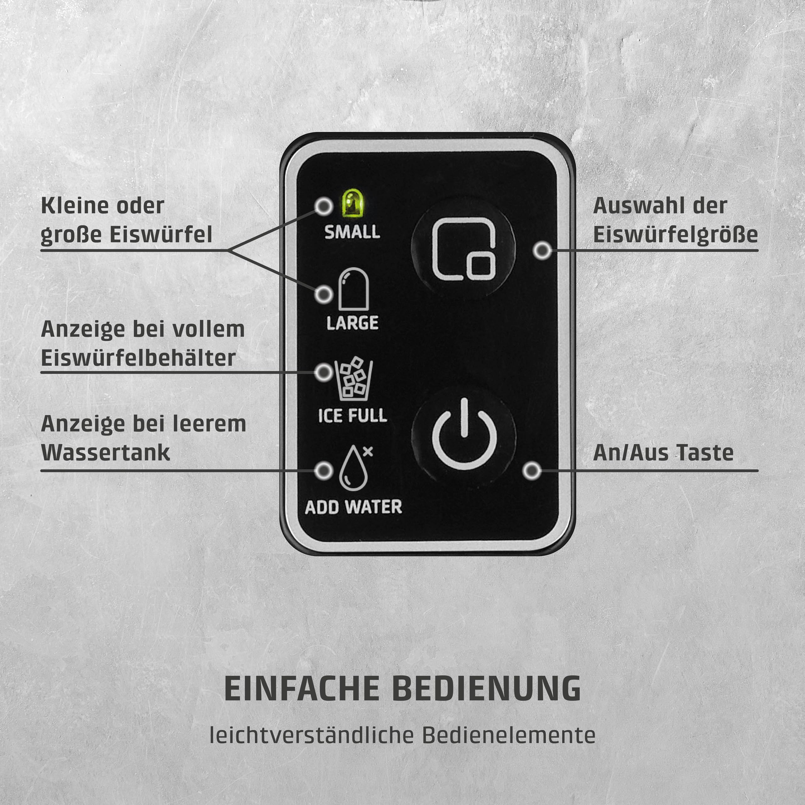 CASO IceChef Compact Eiswürfelmaschine 12 kg Schwarz