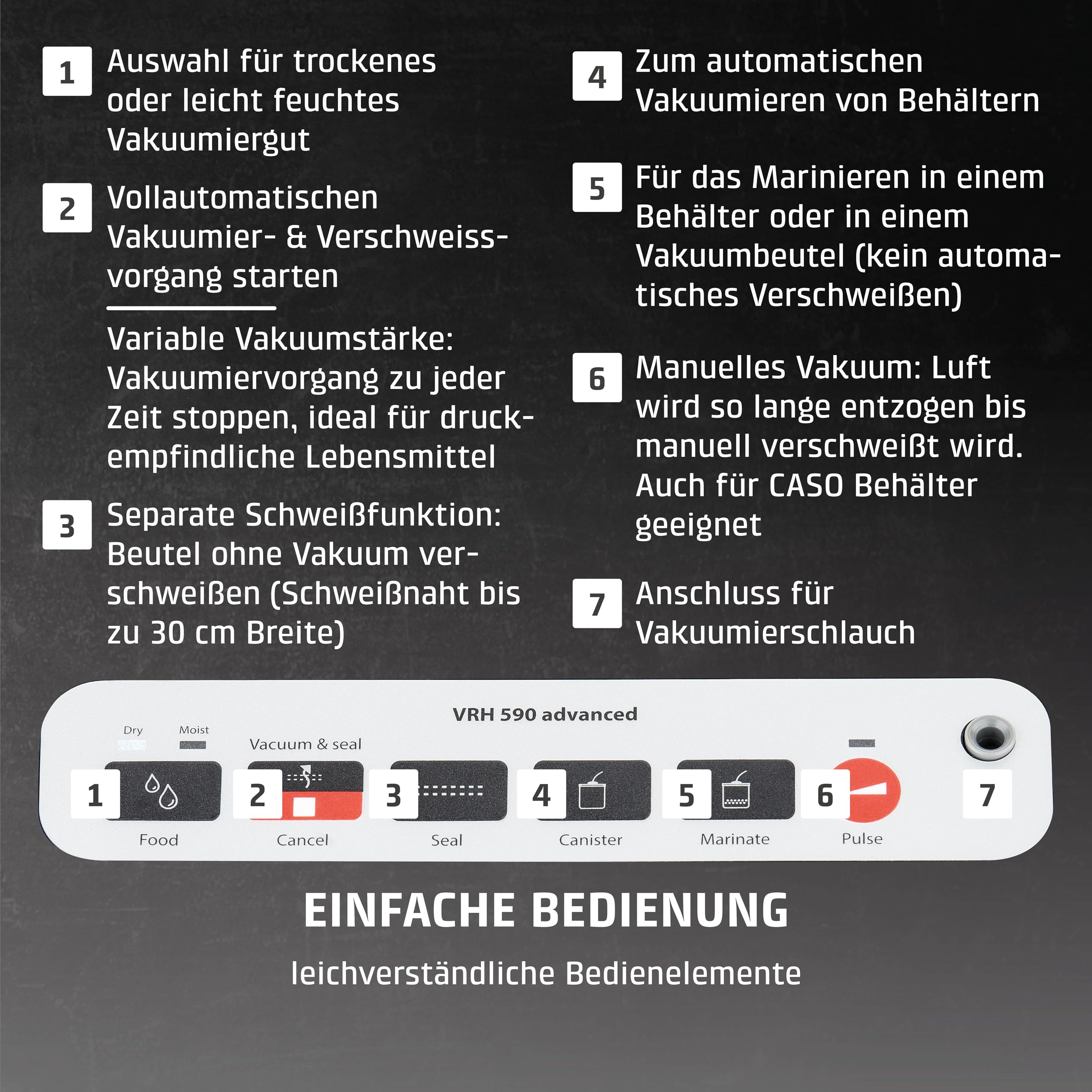 Caso VRH 590 Vakuumierer Profi mit Cutter 30cm Naht