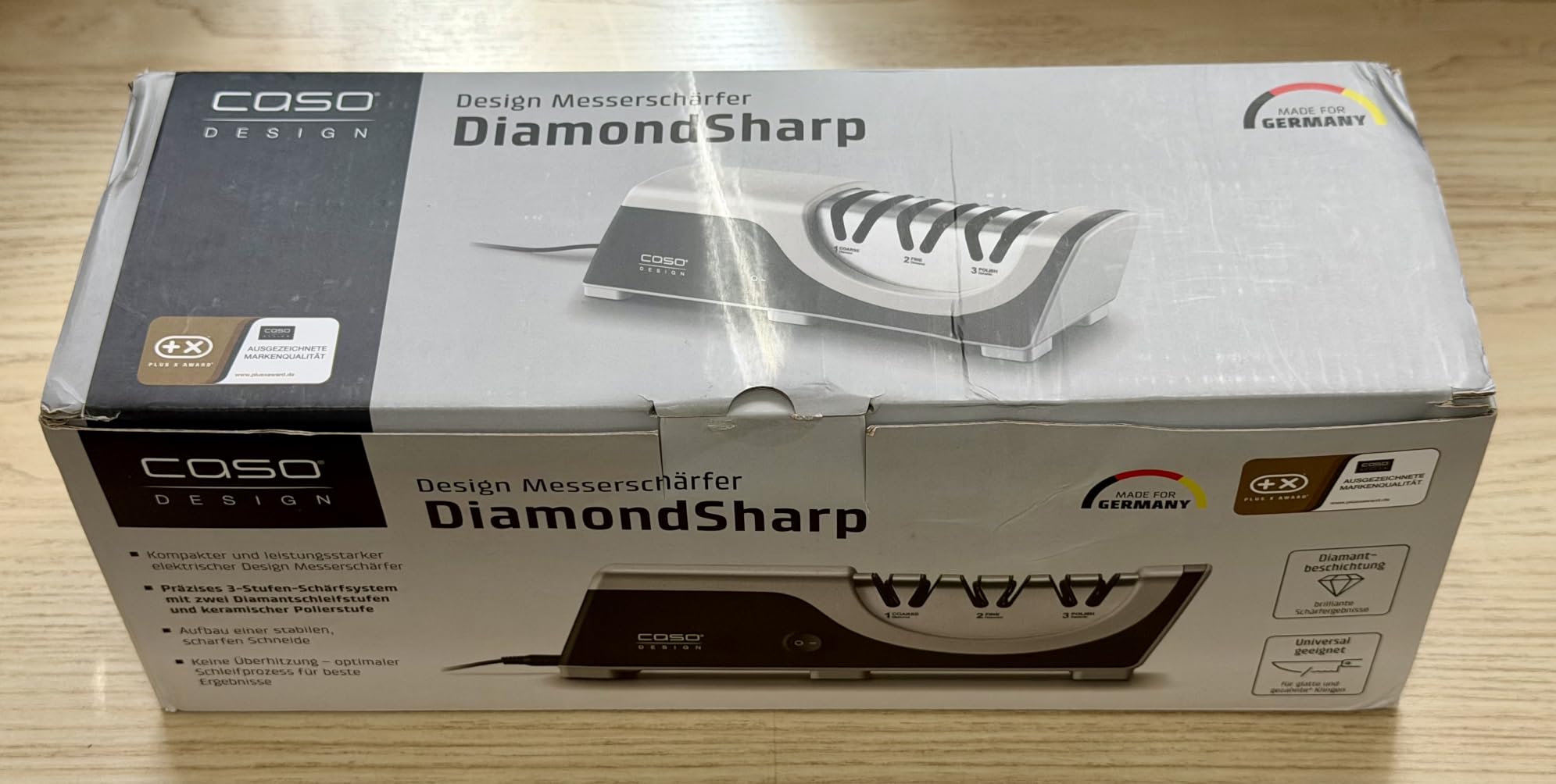 CASO DiamondSharp Messerschärfer elektrisch Diamant 3-Stufen