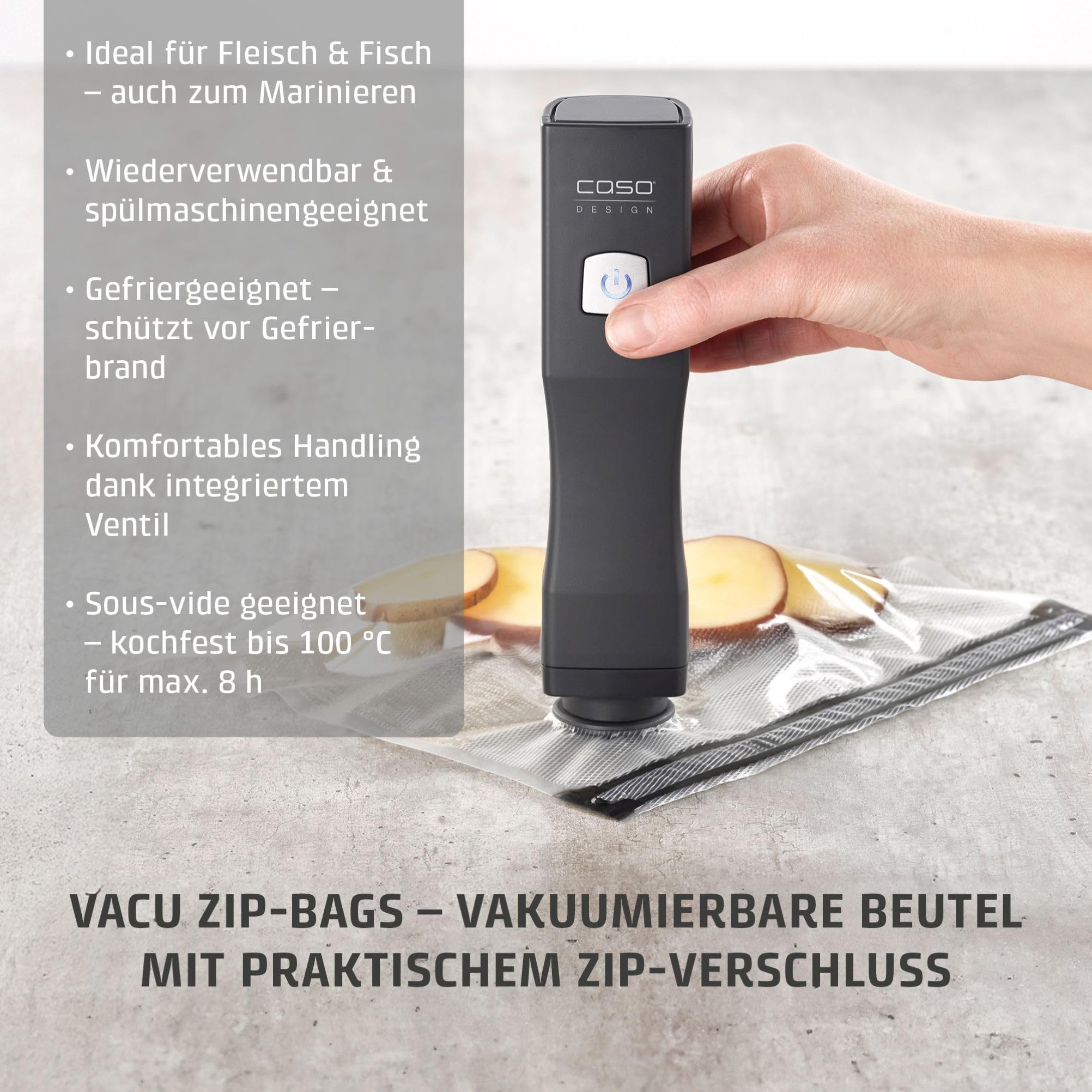 Caso Vacuum & Sous Vide Vacu OneTouch Eco-Set Handvakuumierer