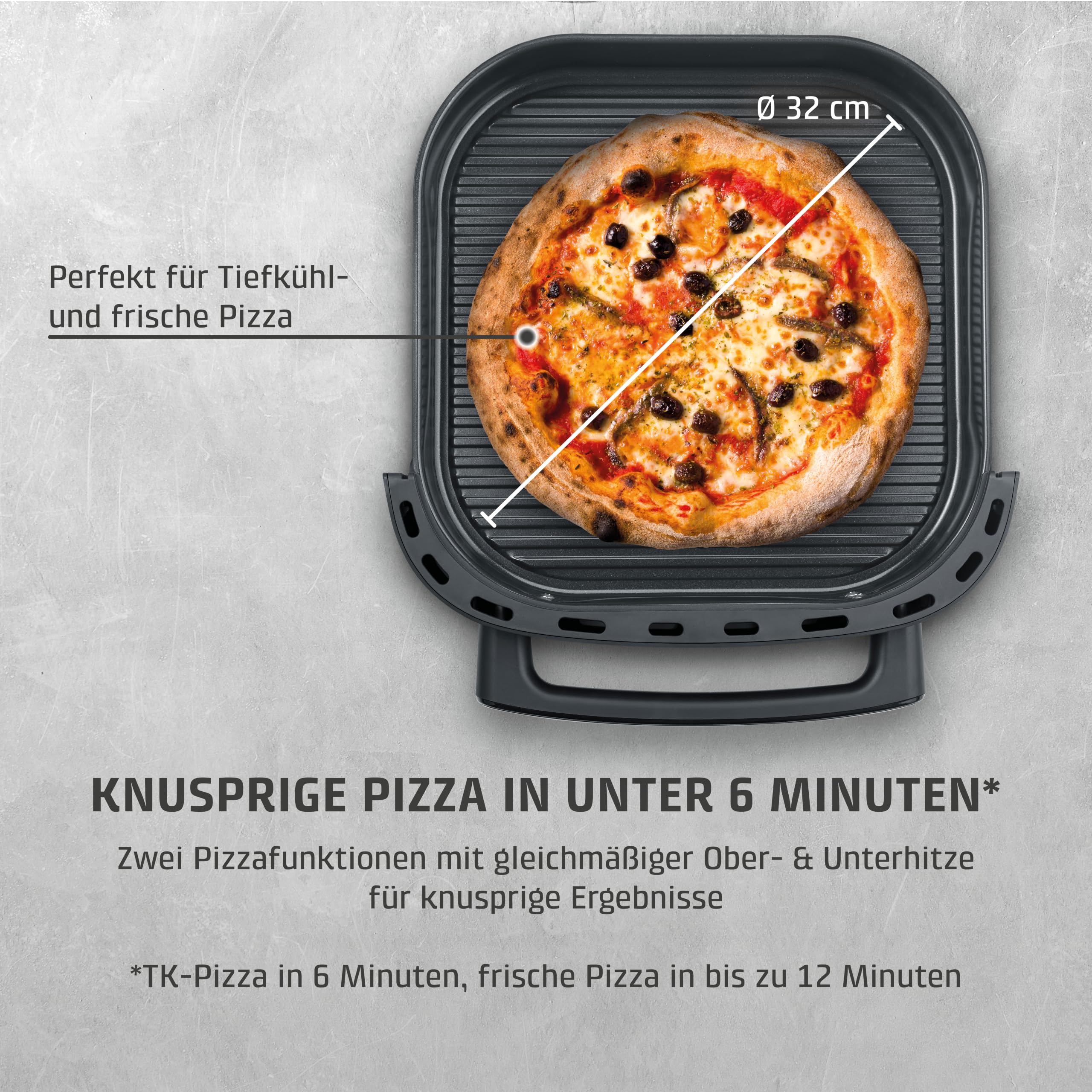 CASO AirFry PizzaChef Heißluftfritteuse 6 L Pizza 30cm