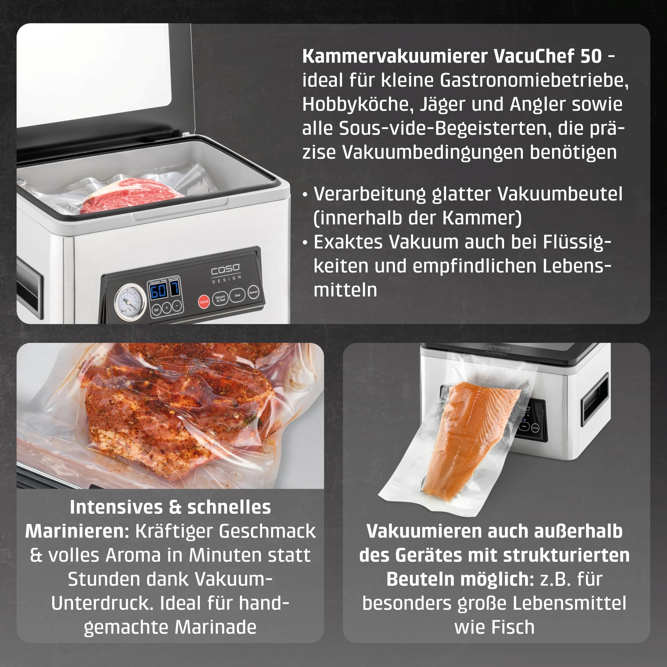 CASO VacuChef 50 Kammervakuumierer 4 L 70 l/min