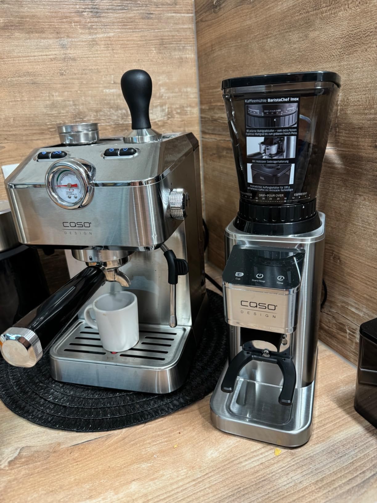 Caso BaristaChef Inox Kaffeemühle Edelstahl 48 Mahlgrade