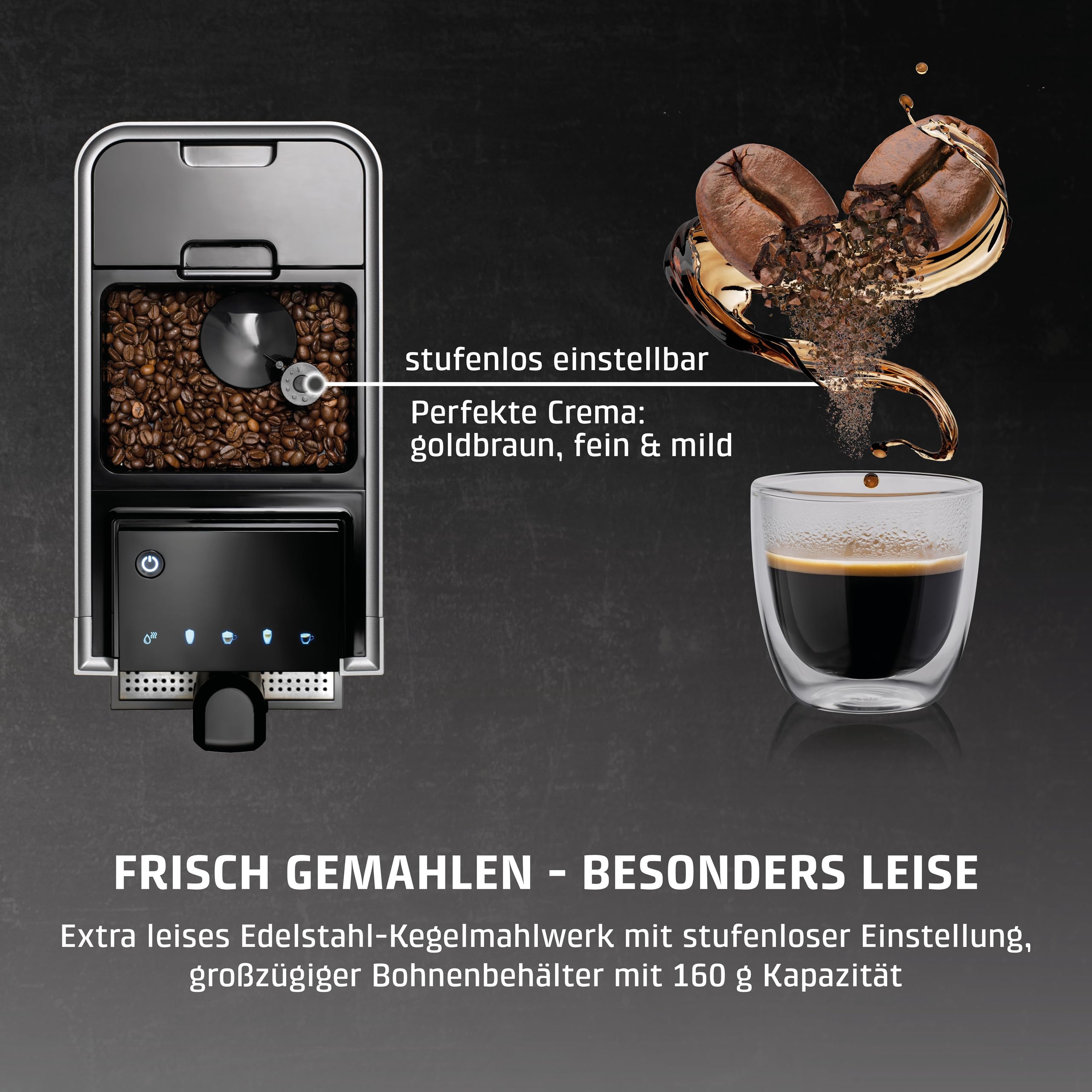 Caso Café Crema Touch Kaffeevollautomat mit Milchtank