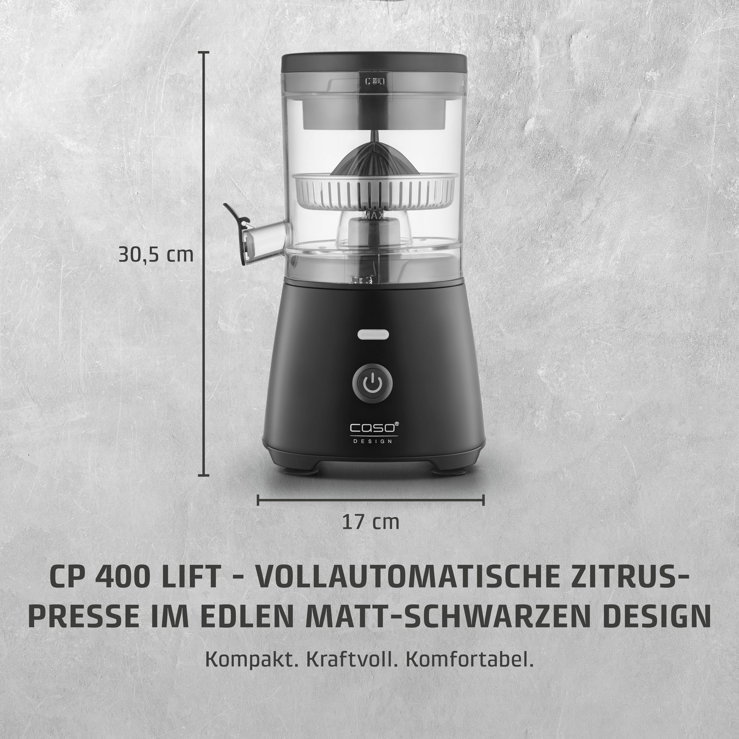 CASO CP 400 Lift Zitruspresse Schwarz Edelstahl