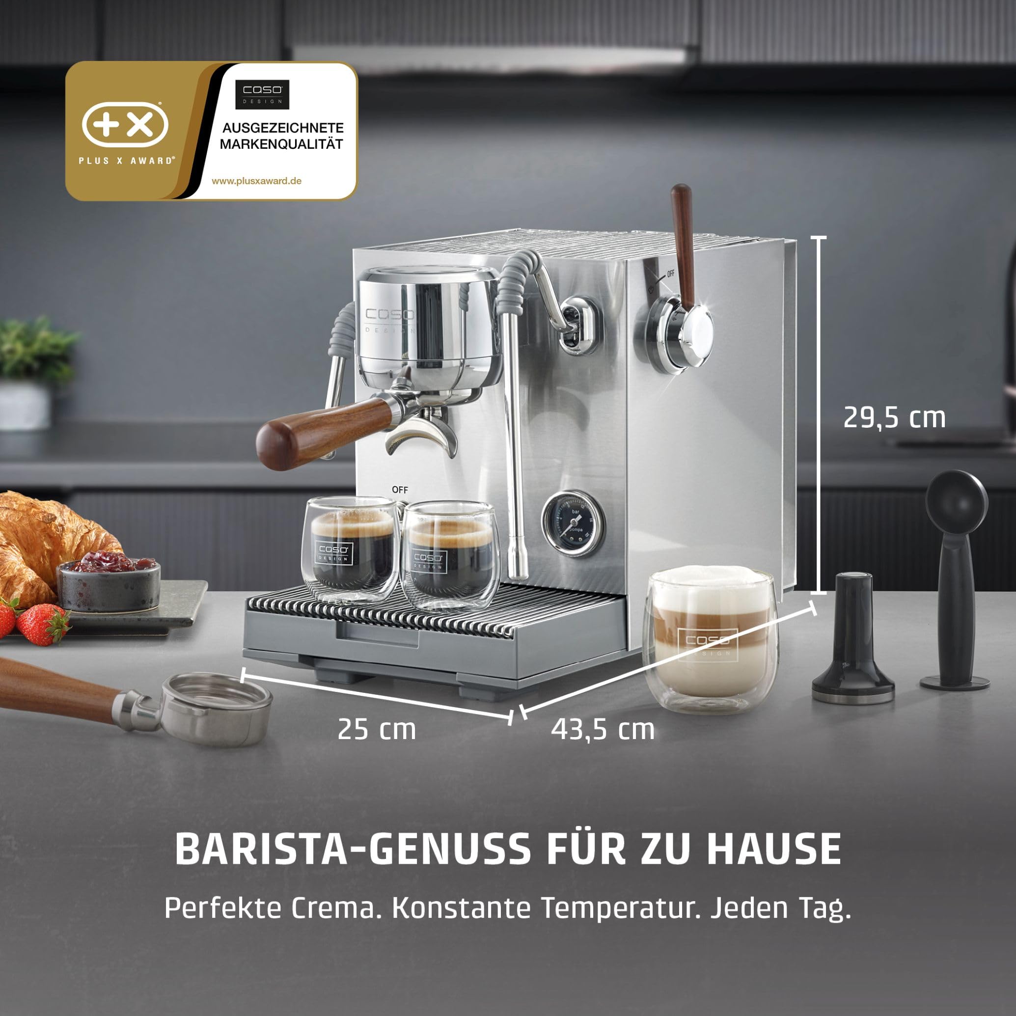 Caso EspressoGourmet Advanced Siebträgermaschine 19 bar 2 L