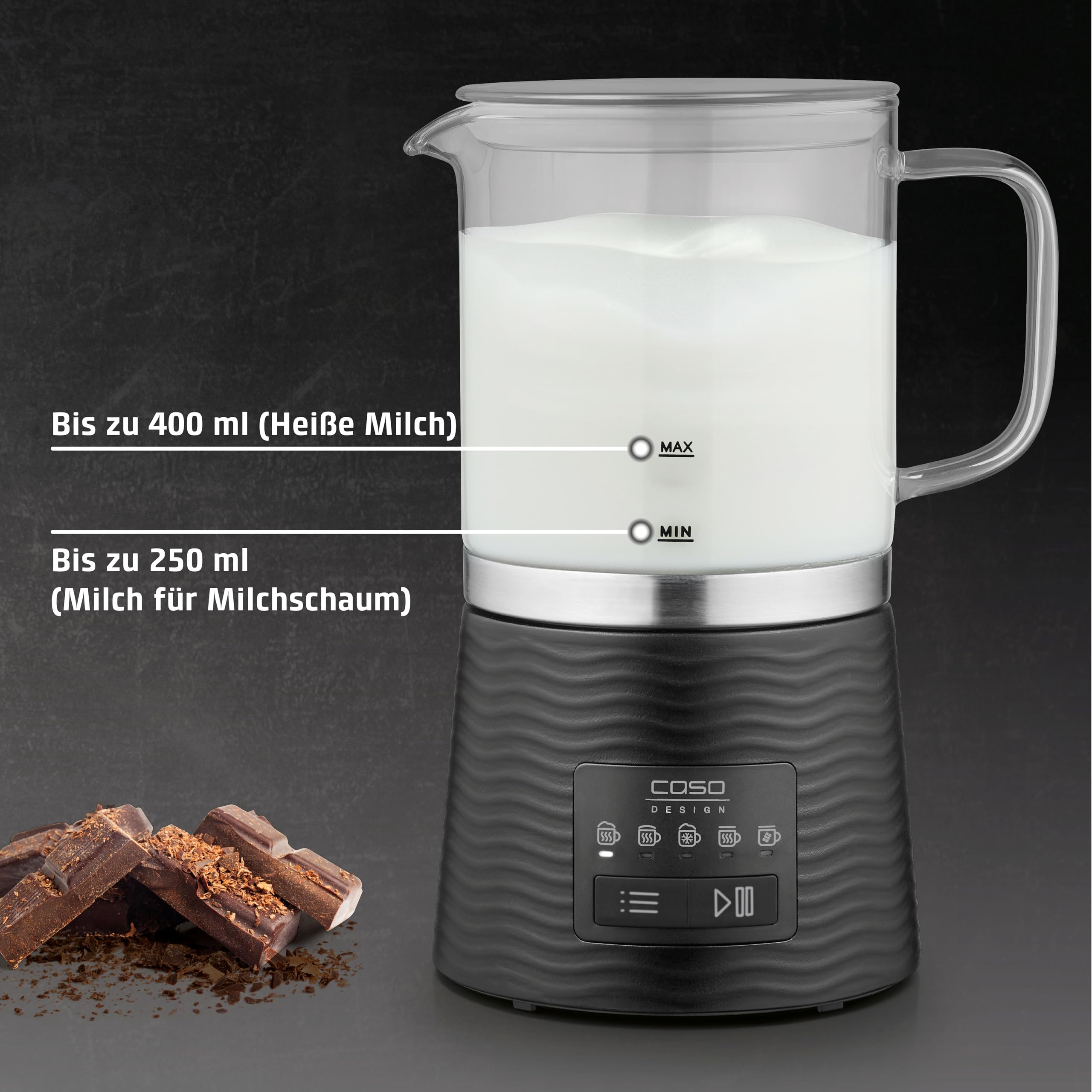 CASO CappuLatte Milchaufschäumer Glas 250/400 ml