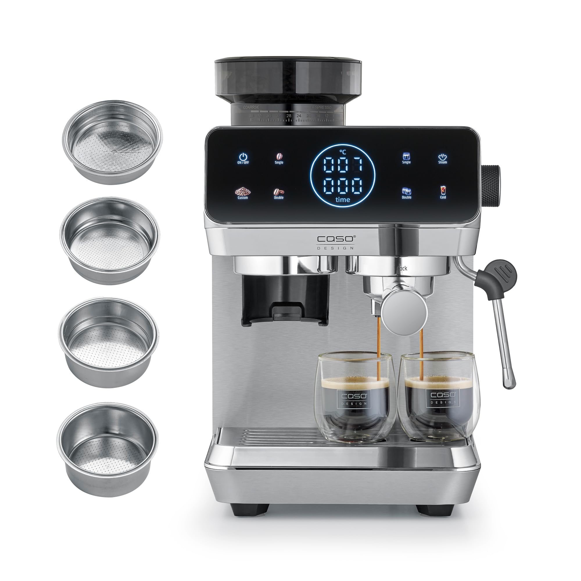 Caso EspressoGourmet & Grind Siebträgermaschine 20 Bar 1,8 L