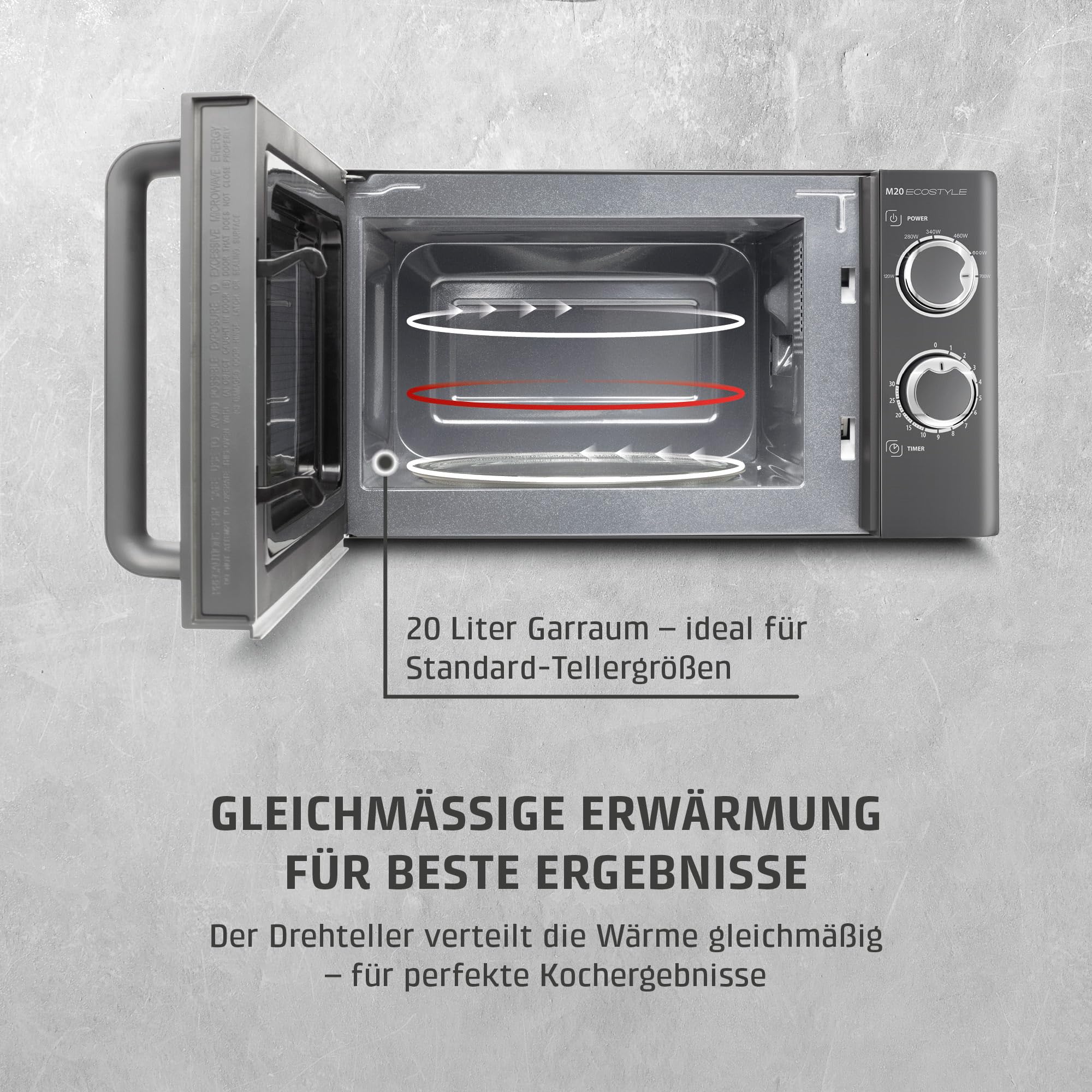 CASO M20 Ecostyle Mikrowelle 20 L 700 W anthrazit