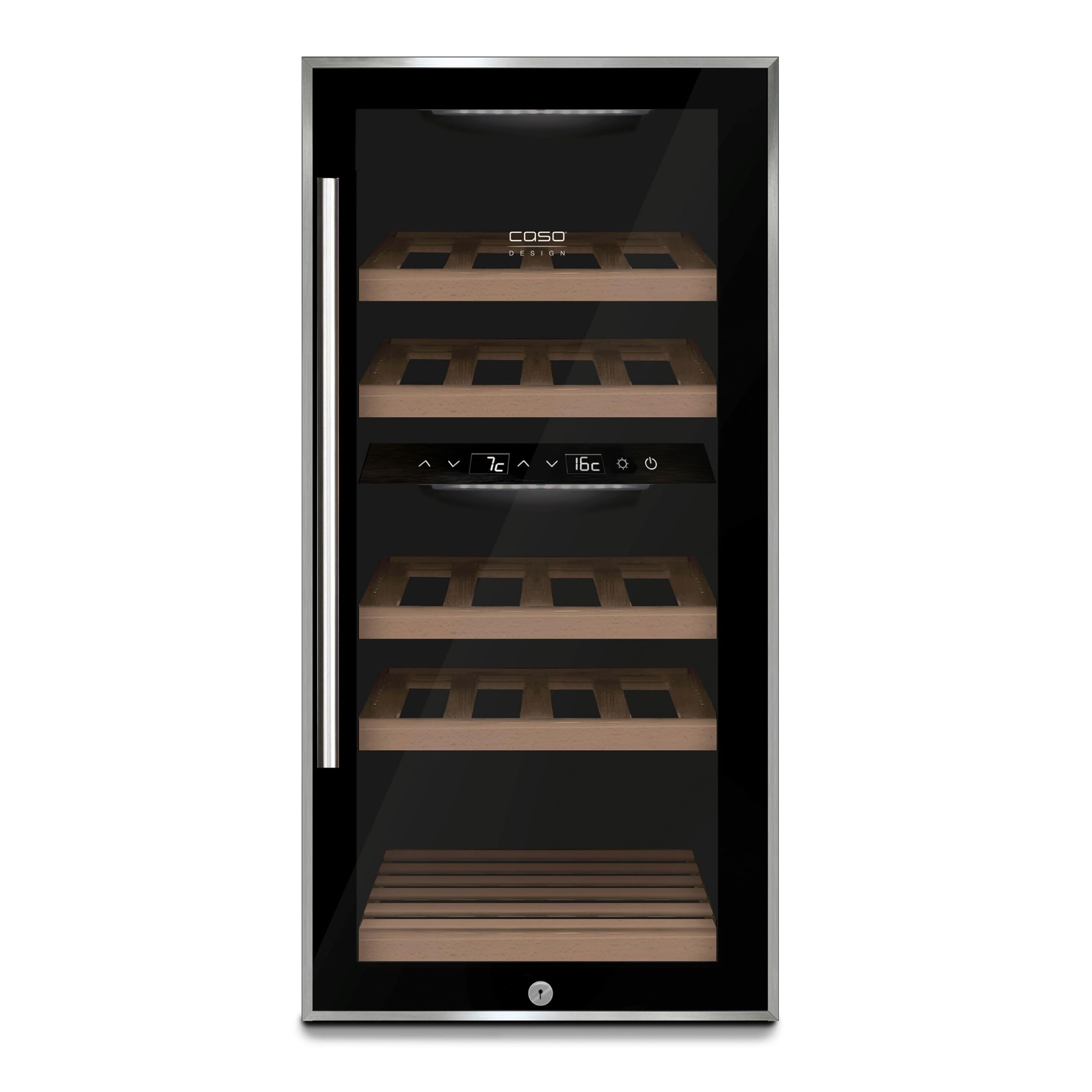 CASO WineComfort 24 black Weinkühlschrank 24 Flaschen 2 Zonen