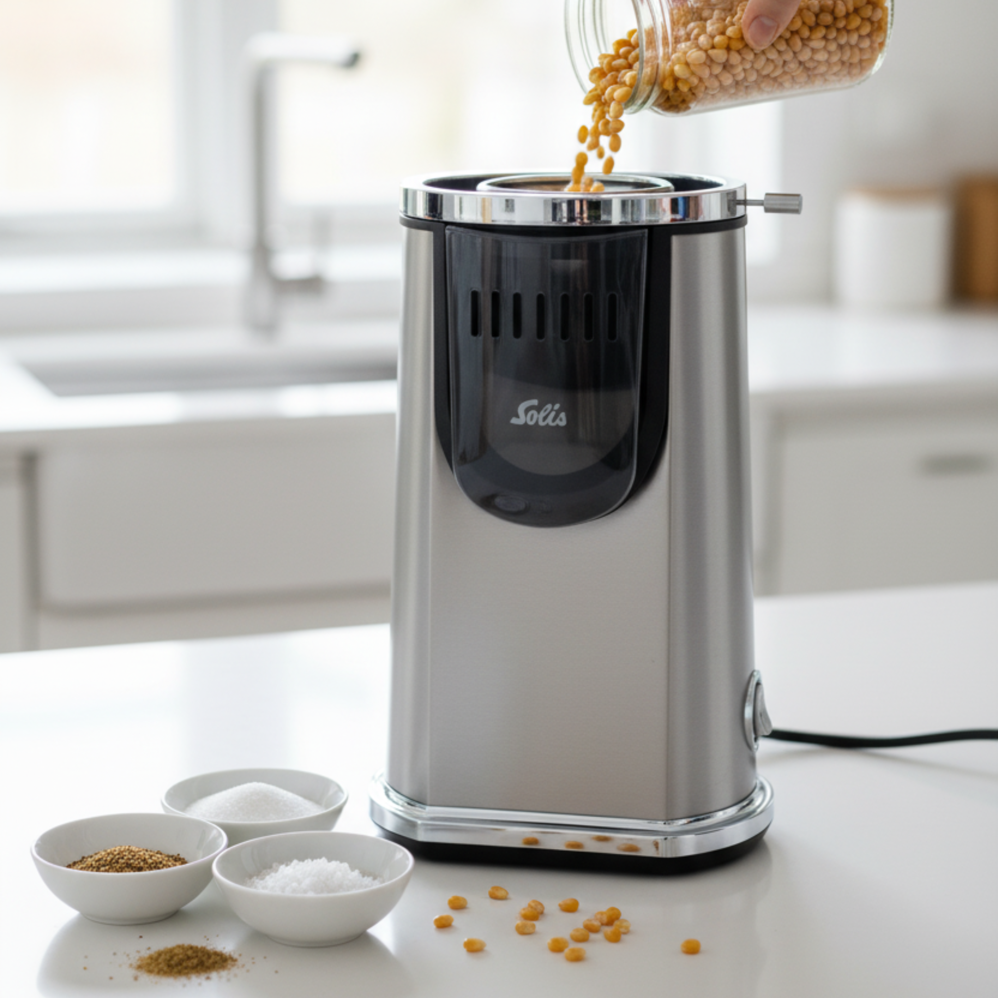 Solis Pop & Fun Popcornmaschine Edelstahl ohne Öl