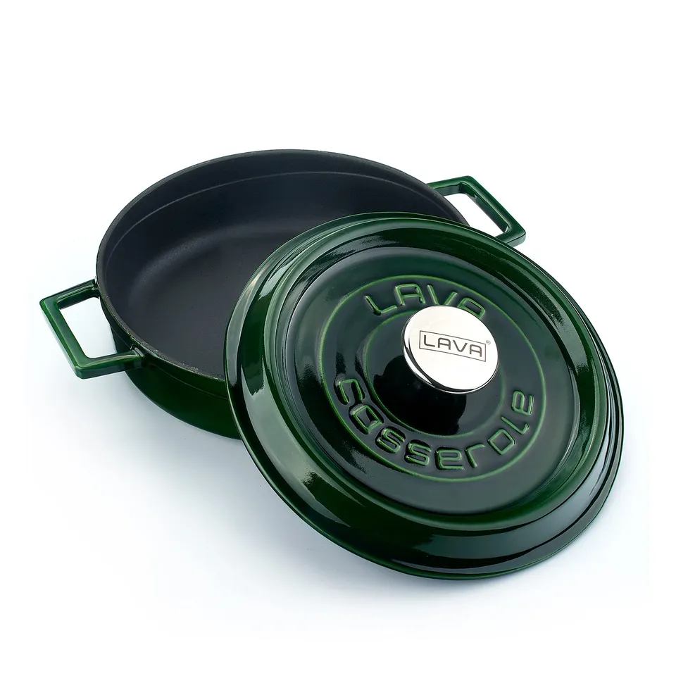 Lava Premium Gusseisentopf rund 24 cm Grün emailliert