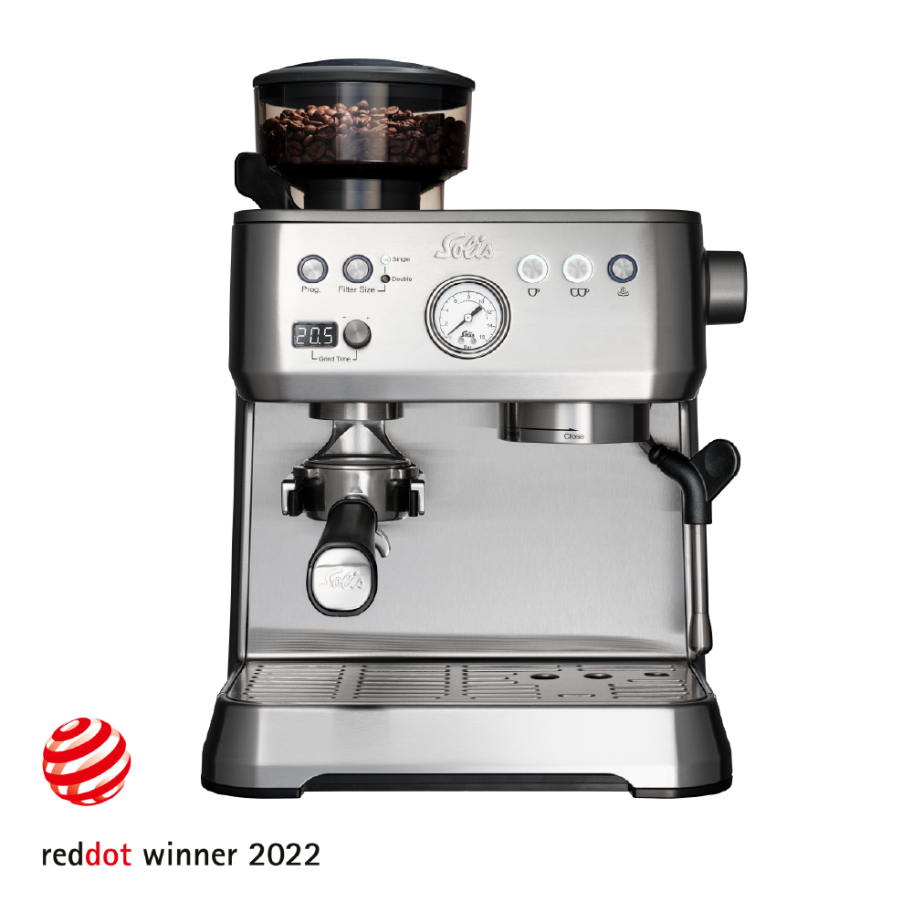 Solis Grind & Infuse Perfetta Siebträger Silber 25 Mahlgrade