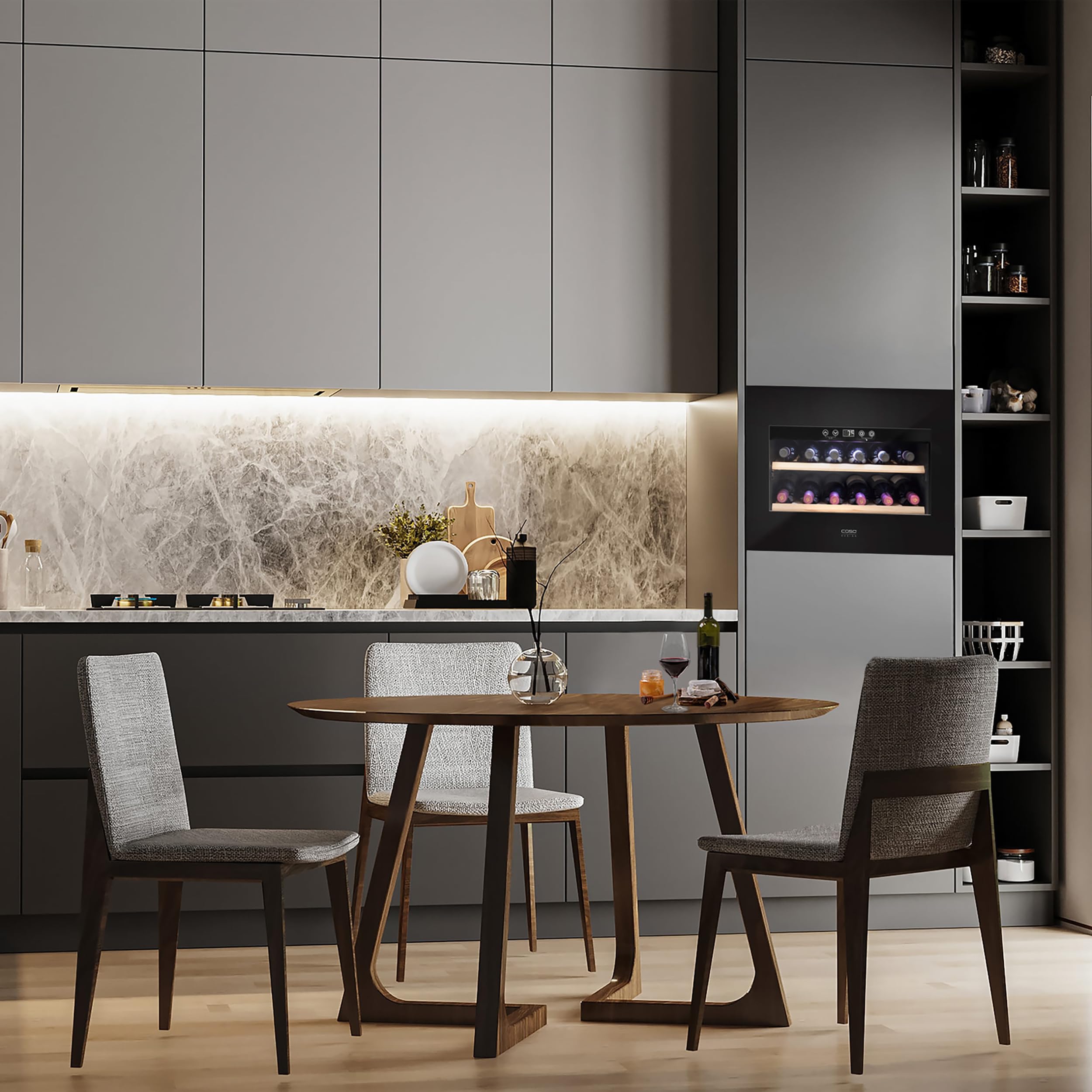 Caso WineDeluxe E 18 Einbau-Weinkühlschrank 18 Flaschen 5-20°C