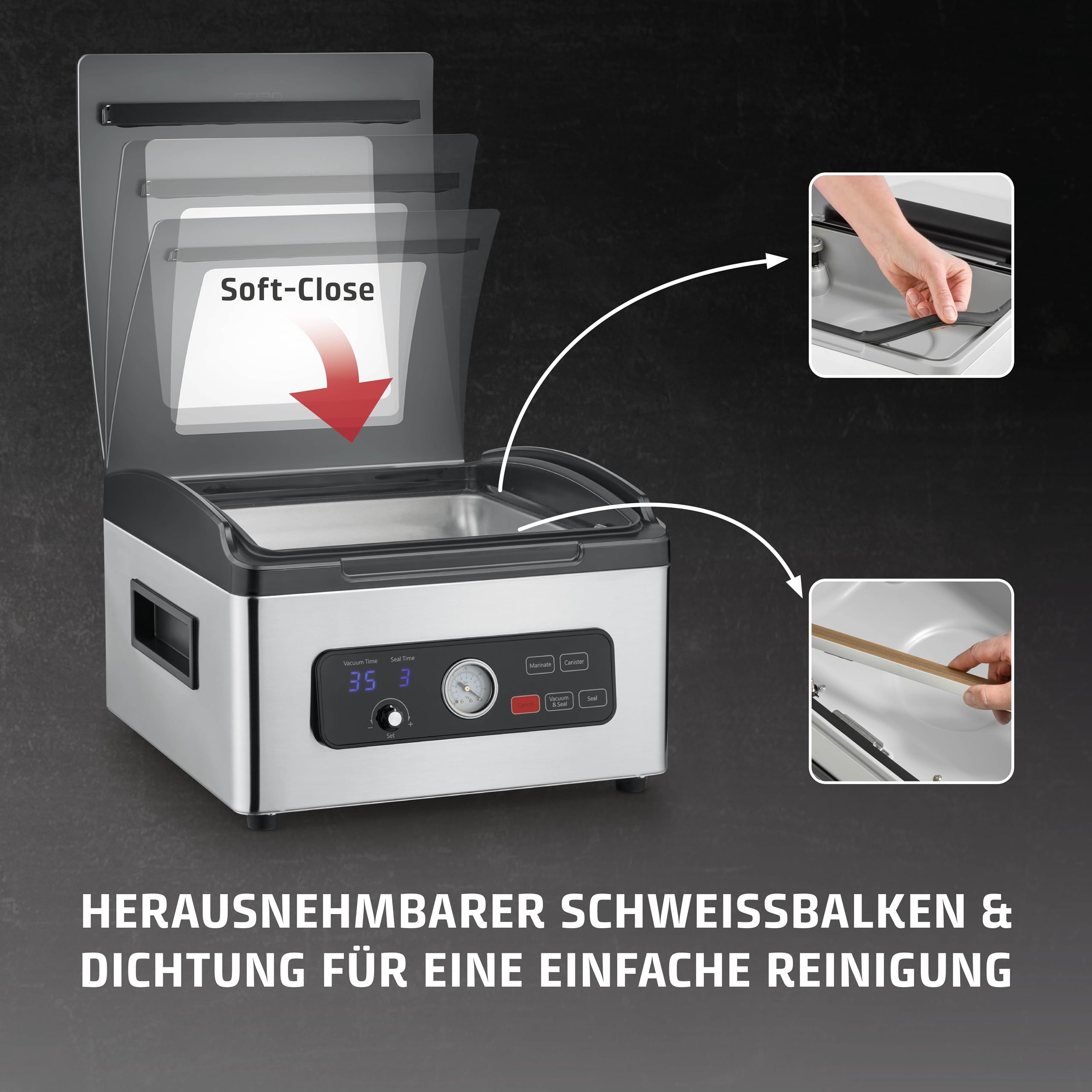 CASO VacuChef 700 Kammervakuumierer Edelstahl 8L 70L/min