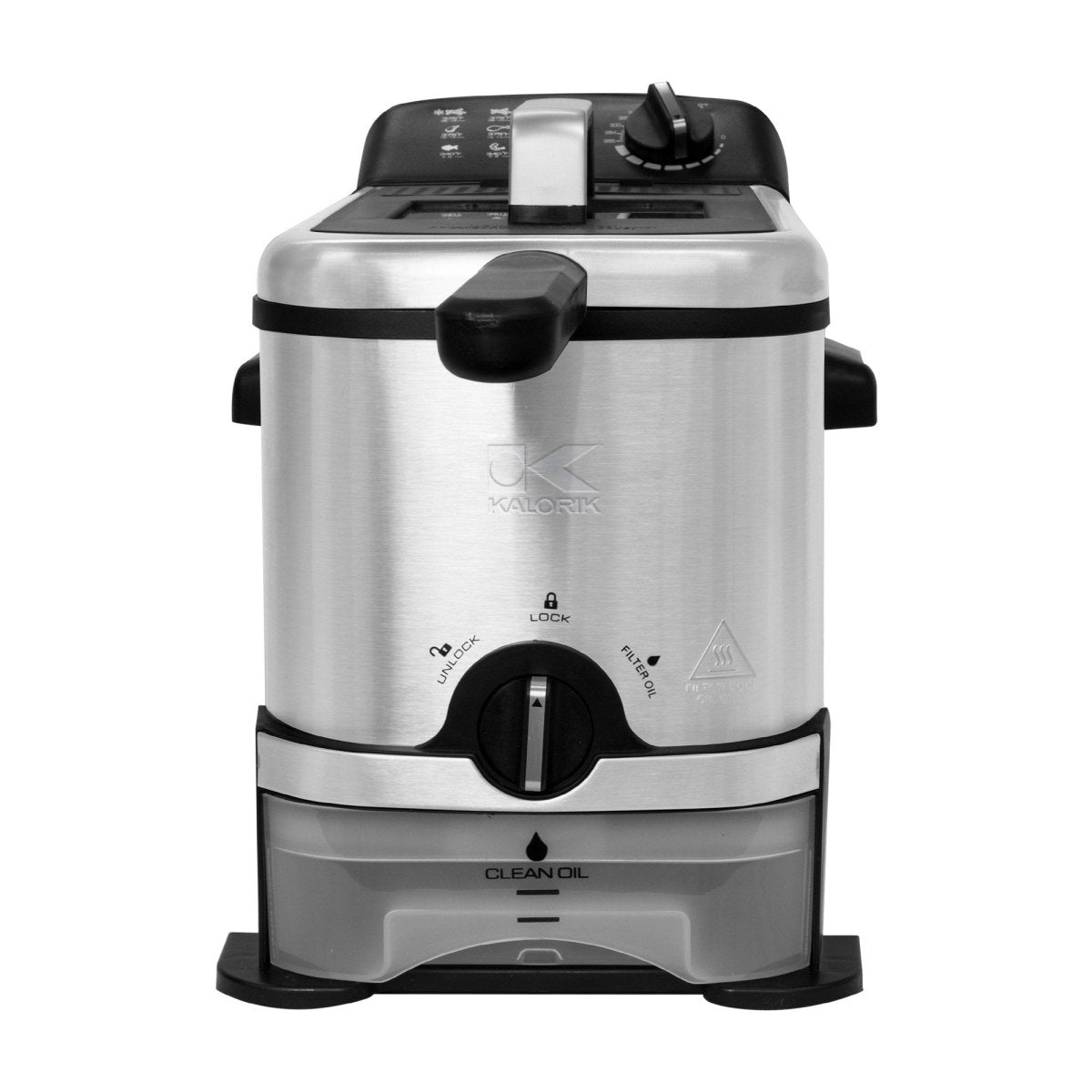 Kalorik MAXX Fritteuse 3L Edelstahl mit Ölfilter 375°F