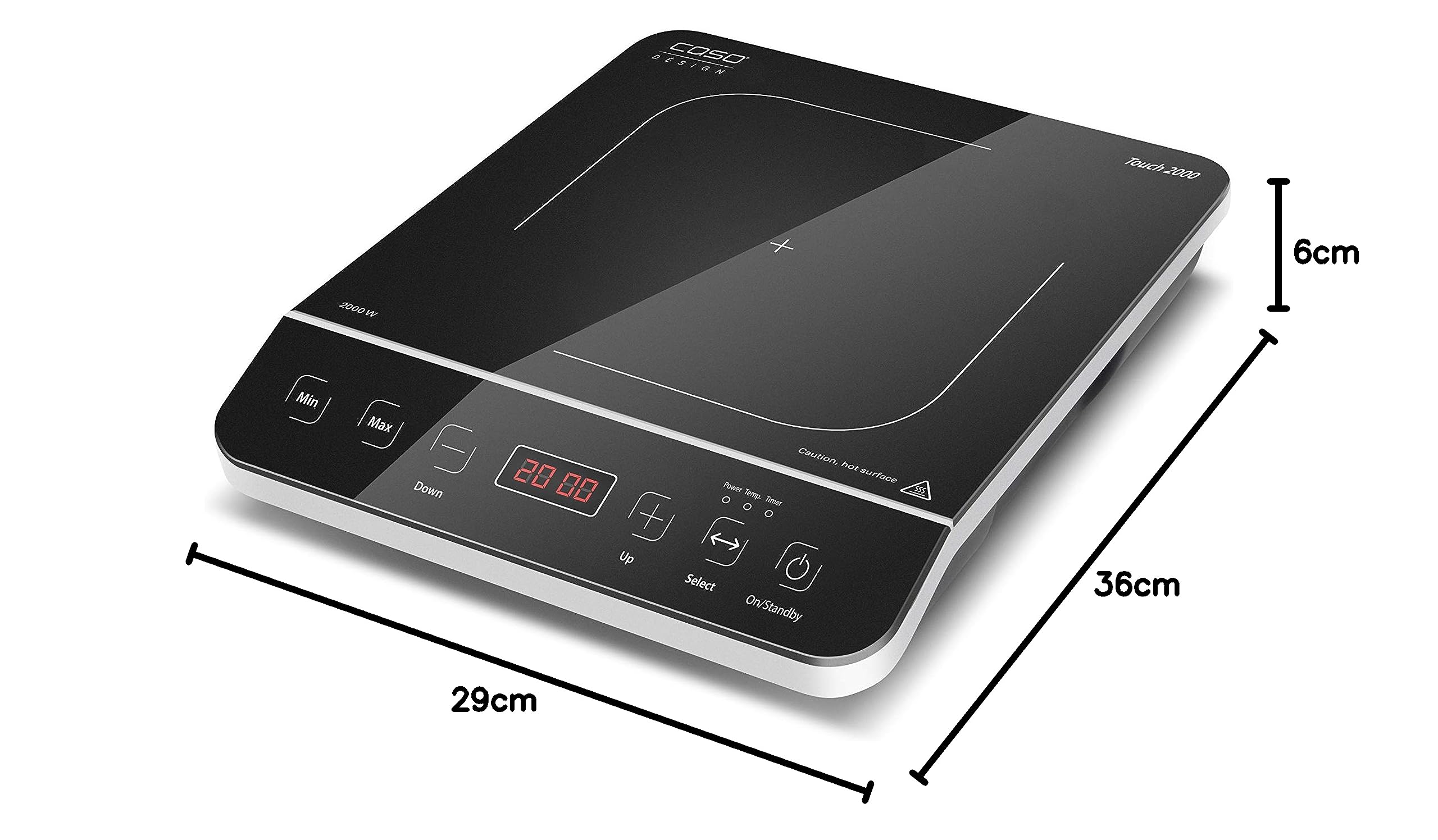 Caso Touch 2000 Einzelinduktionskochfeld 2000W Glaskeramik